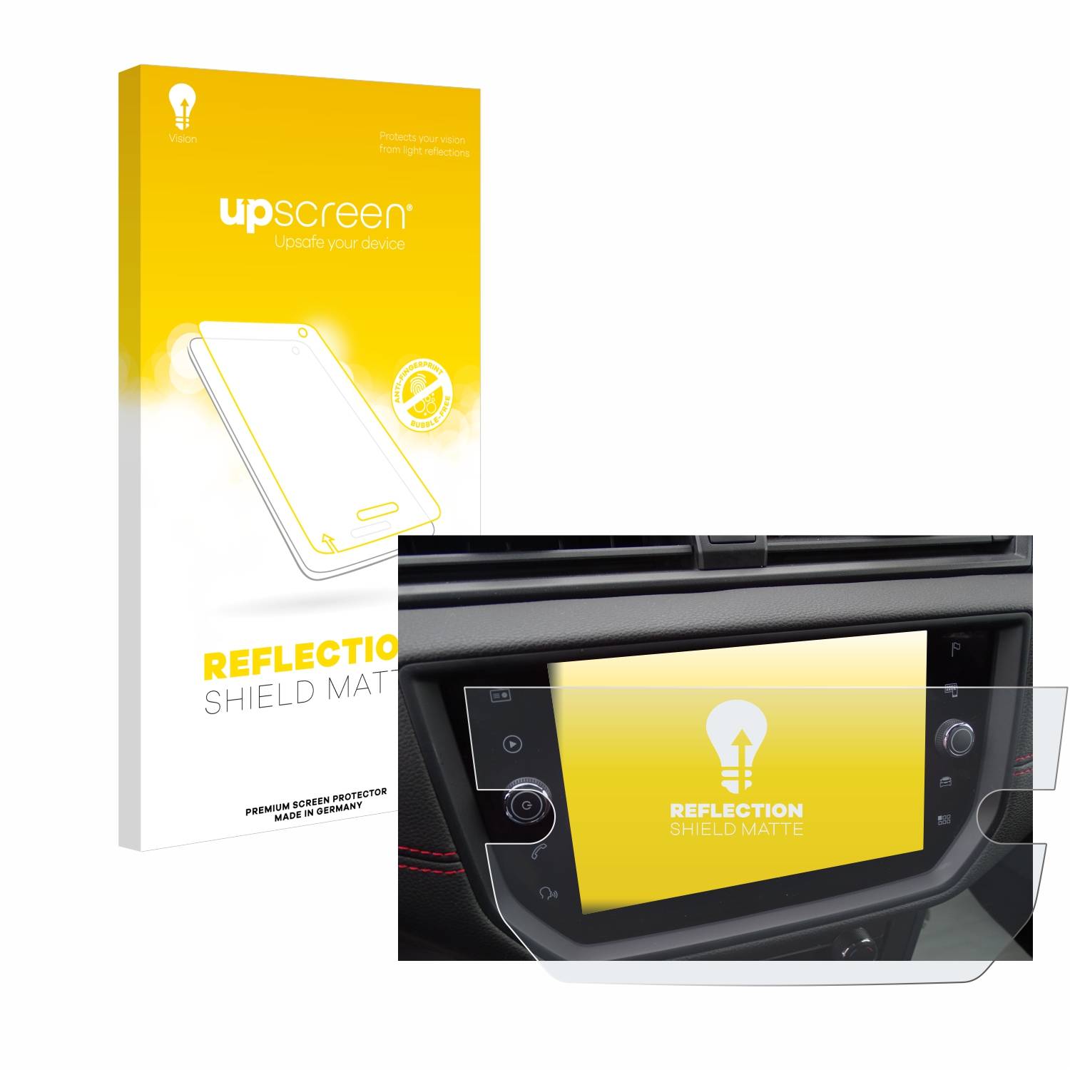 upscreen Reflection Shield Matt Schutzfolie für Seat Arona FR Stereo BJ 2019
