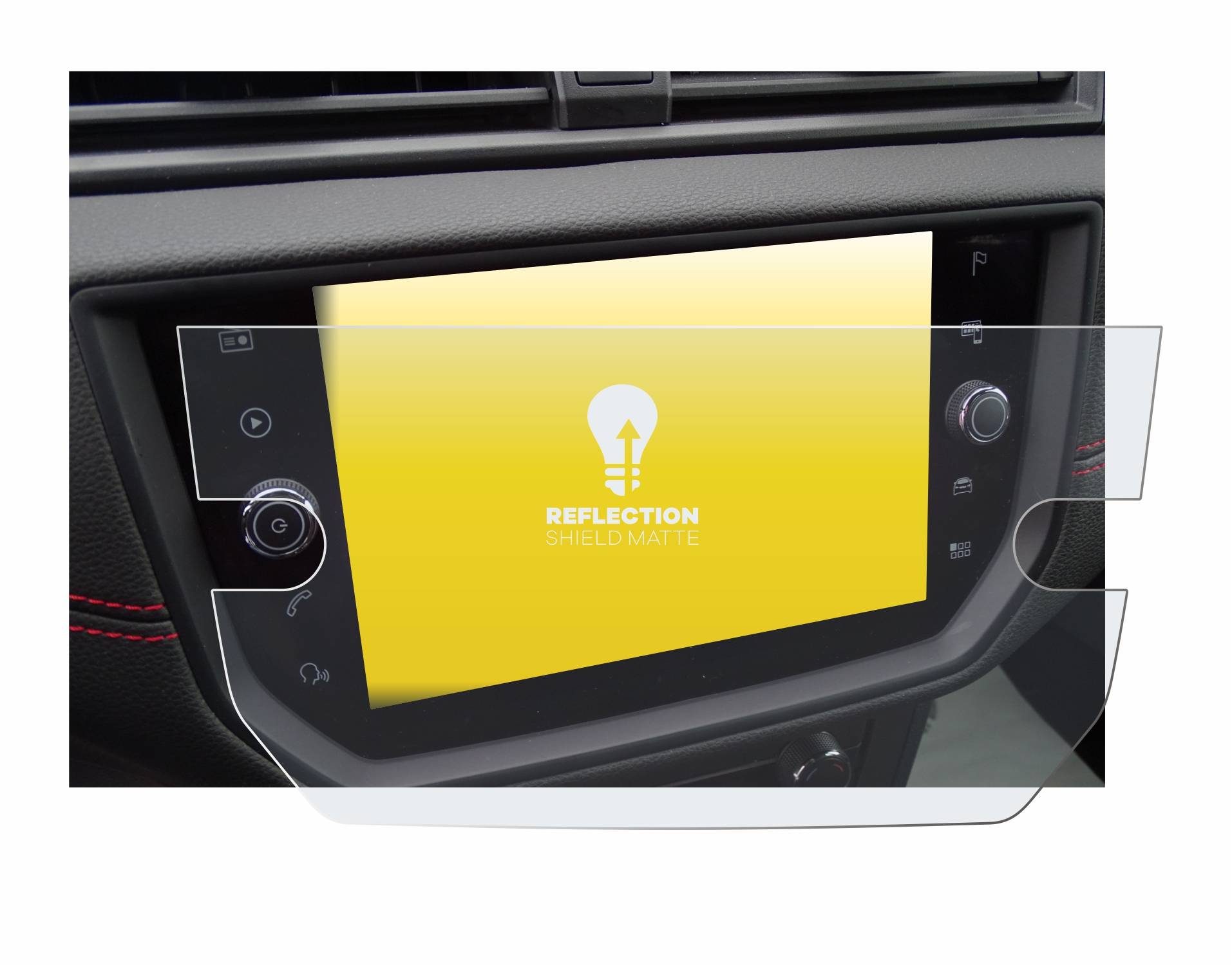 upscreen Reflection Shield Matt Schutzfolie für Seat Arona FR Stereo BJ 2019