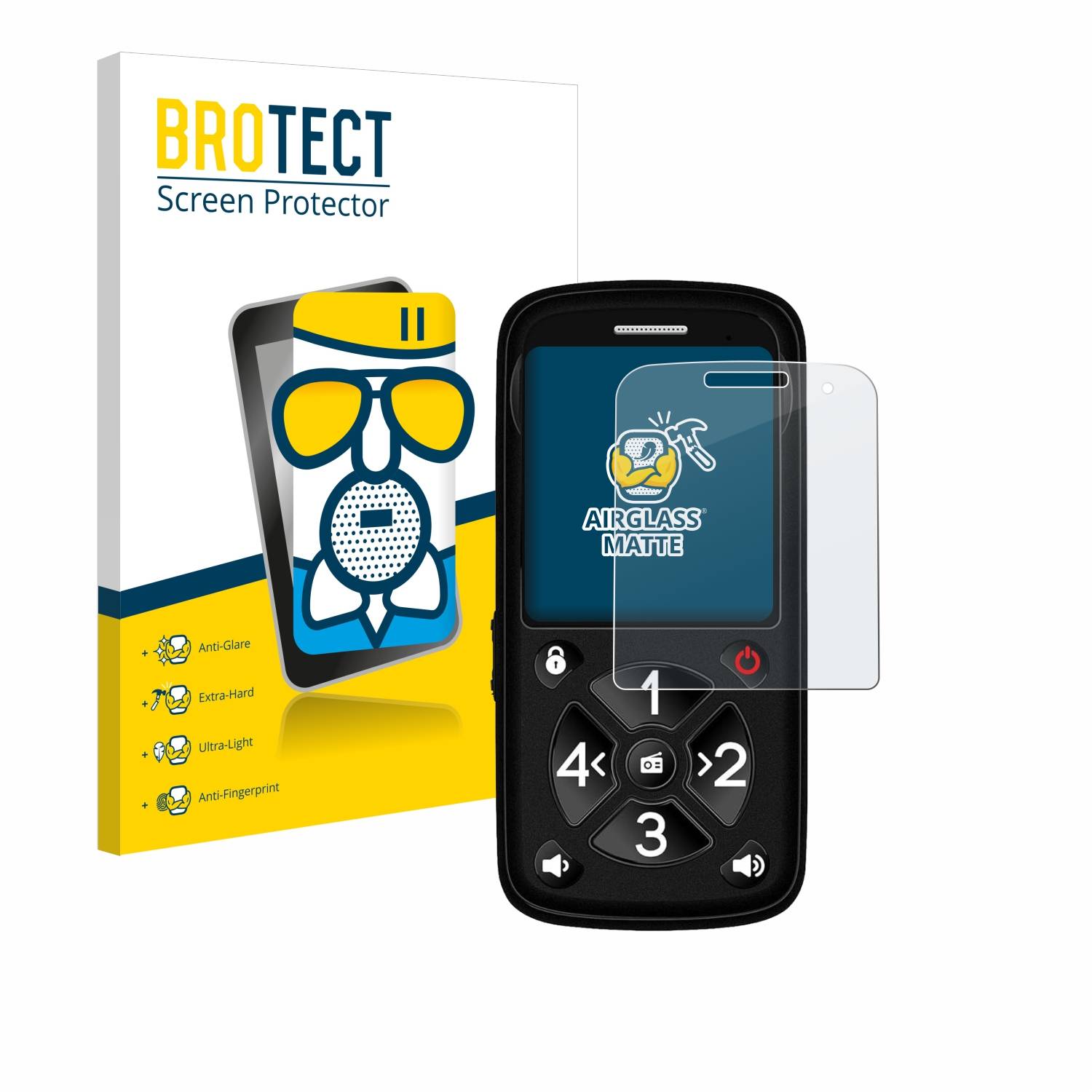 BROTECT AirGlass Matt Glas Panzer Folie für Simvalley Mobile