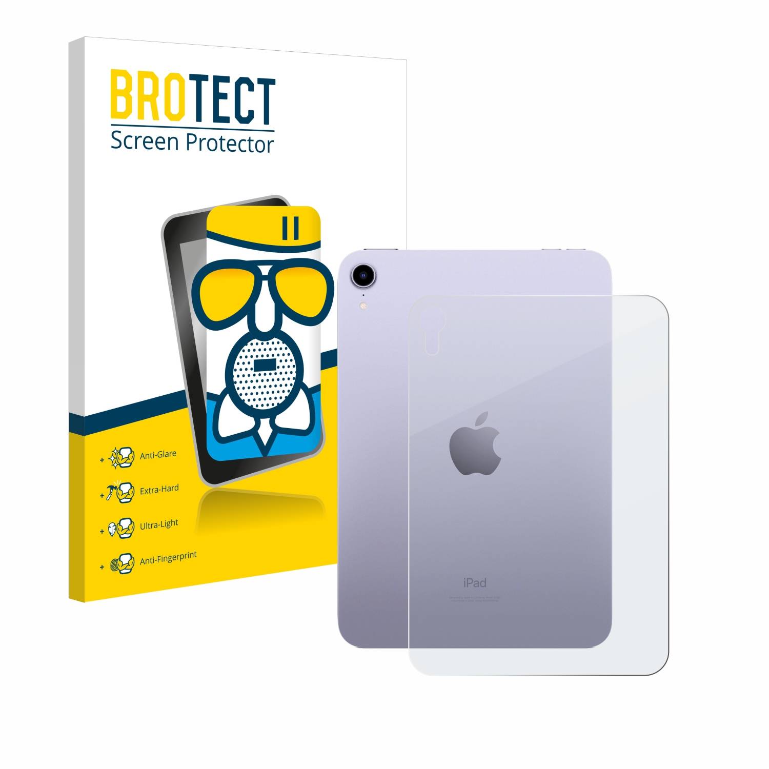 BROTECT AirGlass Matt Glas Panzer Folie für Apple iPad Mini 7 WiFi Cellular 2024 (Rückseite)