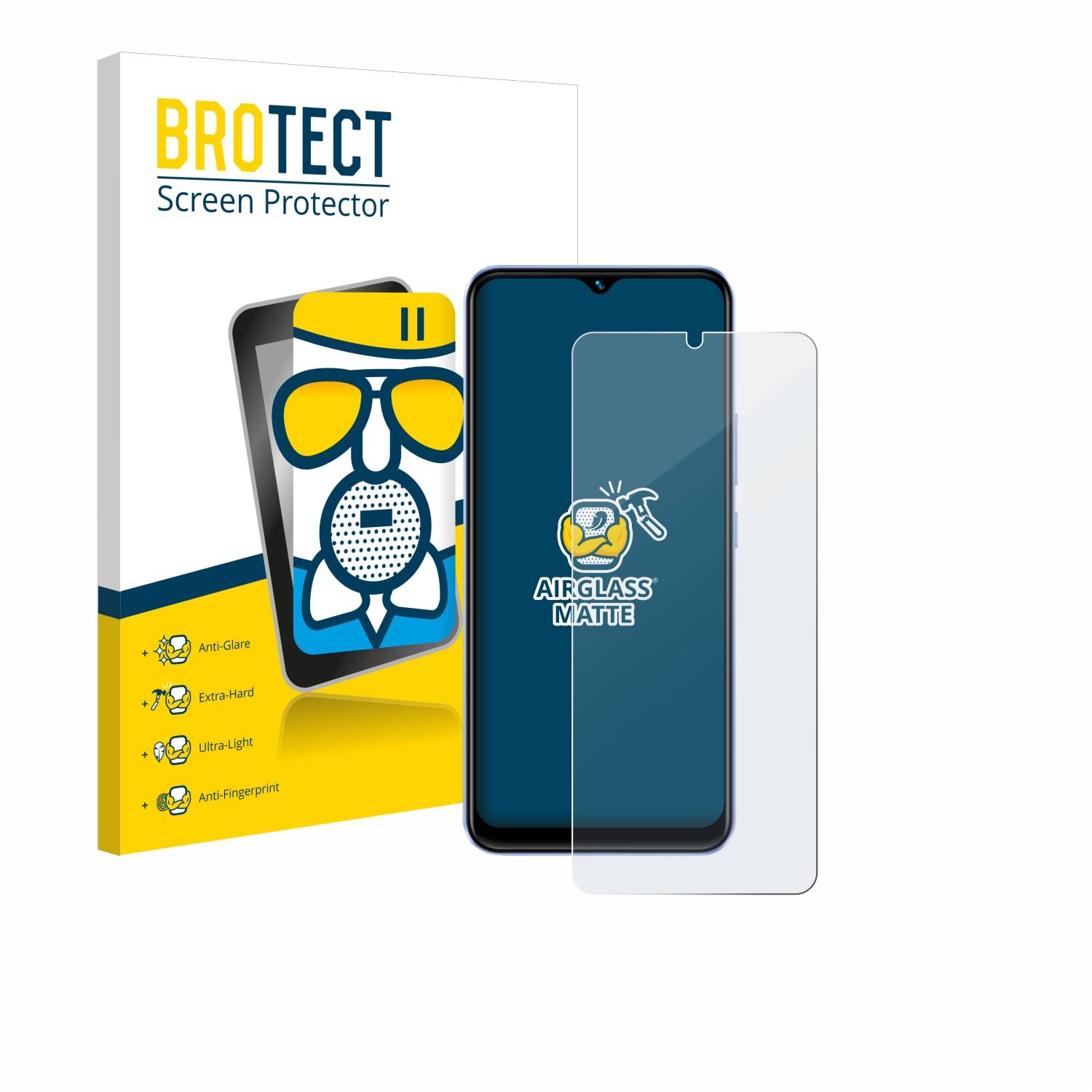 BROTECT AirGlass Matt Glas Panzer Folie für Vivo Y03