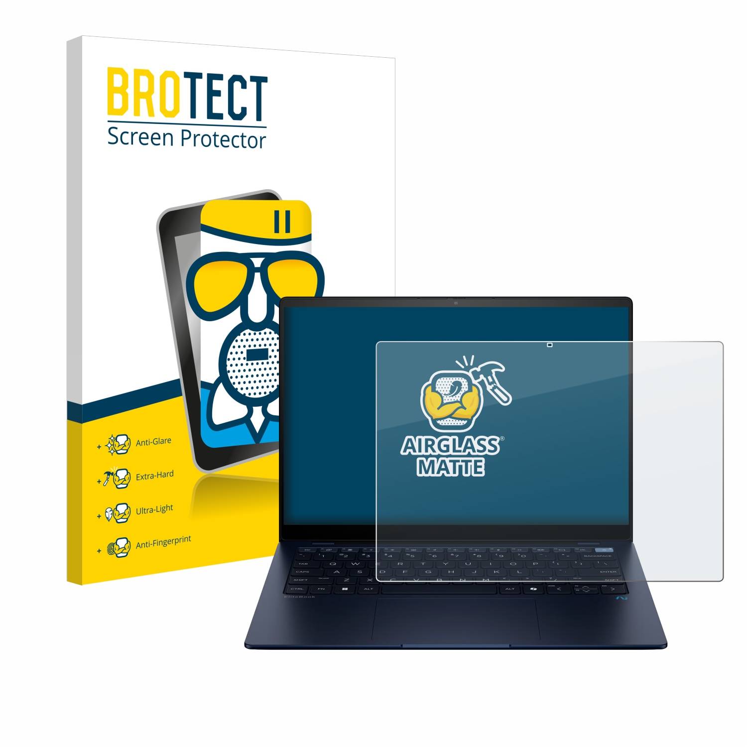 BROTECT AirGlass Matt Glas Panzer Folie für HP EliteBook Ultra 14 G1q