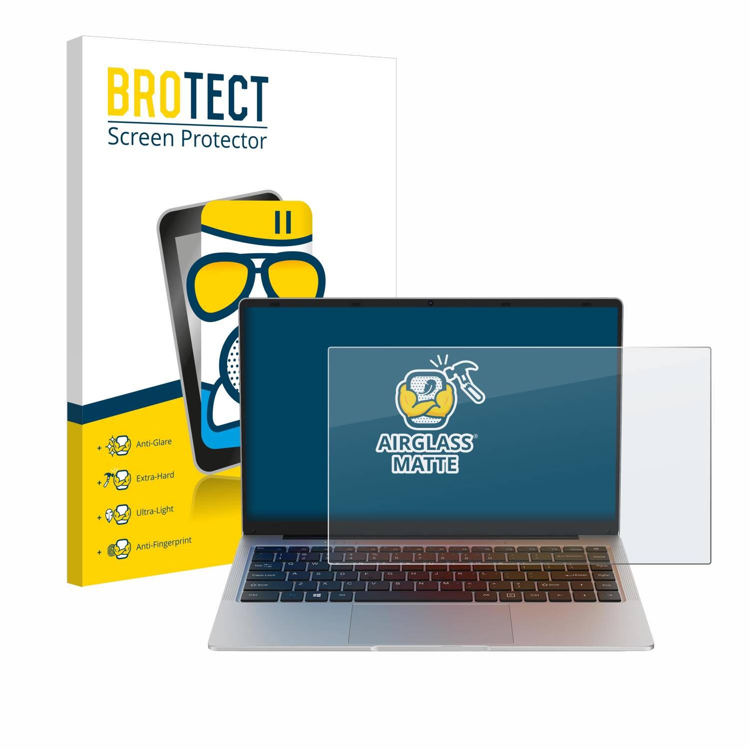 BROTECT AirGlass Matt Glas Panzer Folie für Maxlegen Laptop 14.1