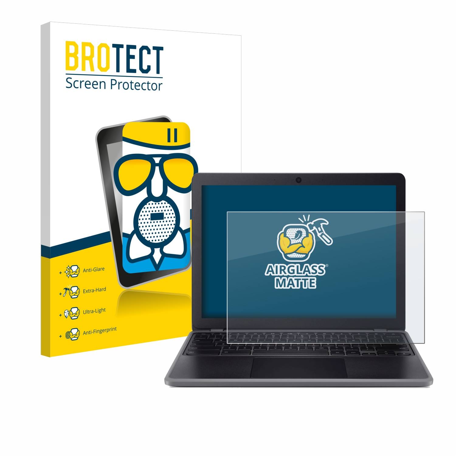 BROTECT AirGlass Matt Glas Panzer Folie für Acer Chromebook 512 (C852/C852T)