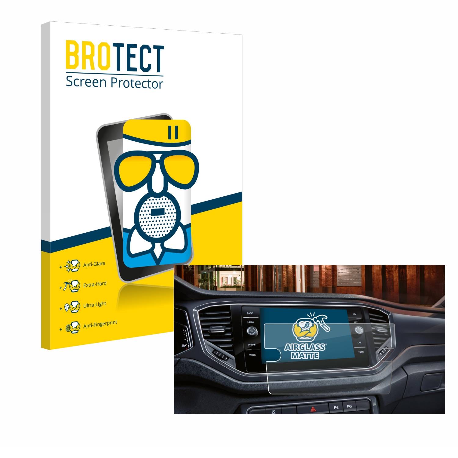 BROTECT AirGlass Matt Glas Panzer Folie für Volkswagen Touran 2.0 Discover Media 8 2019