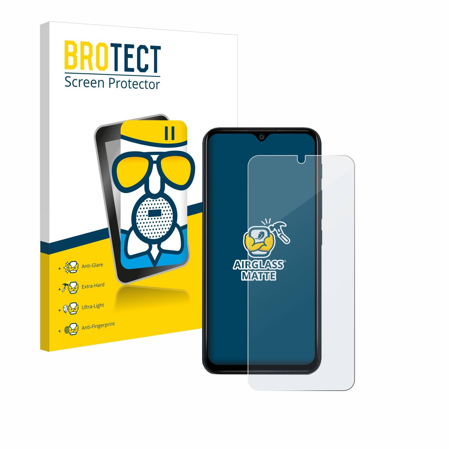 BROTECT AirGlass Matt Glas Panzer Folie für Wiko Y62 Plus
