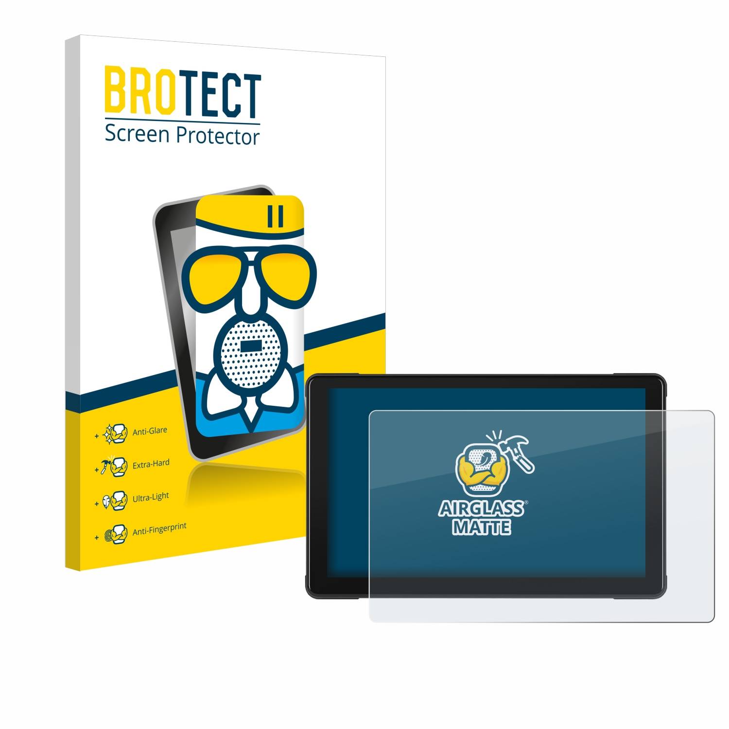 BROTECT AirGlass Matt Glas Panzer Folie für Podofo Motorrad Carplay 7