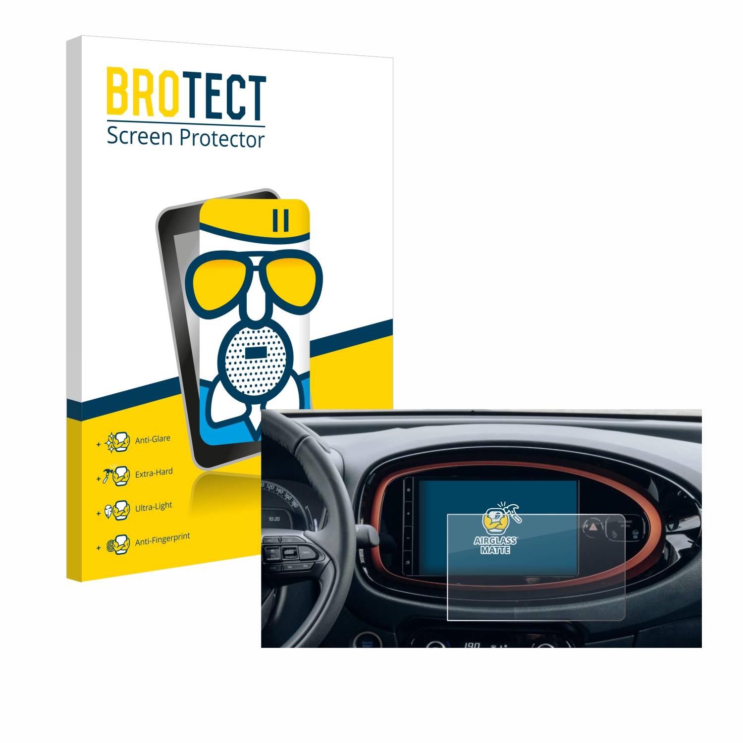 BROTECT AirGlass Matt Glas Panzer Folie für Toyota Aygo X (2022)
