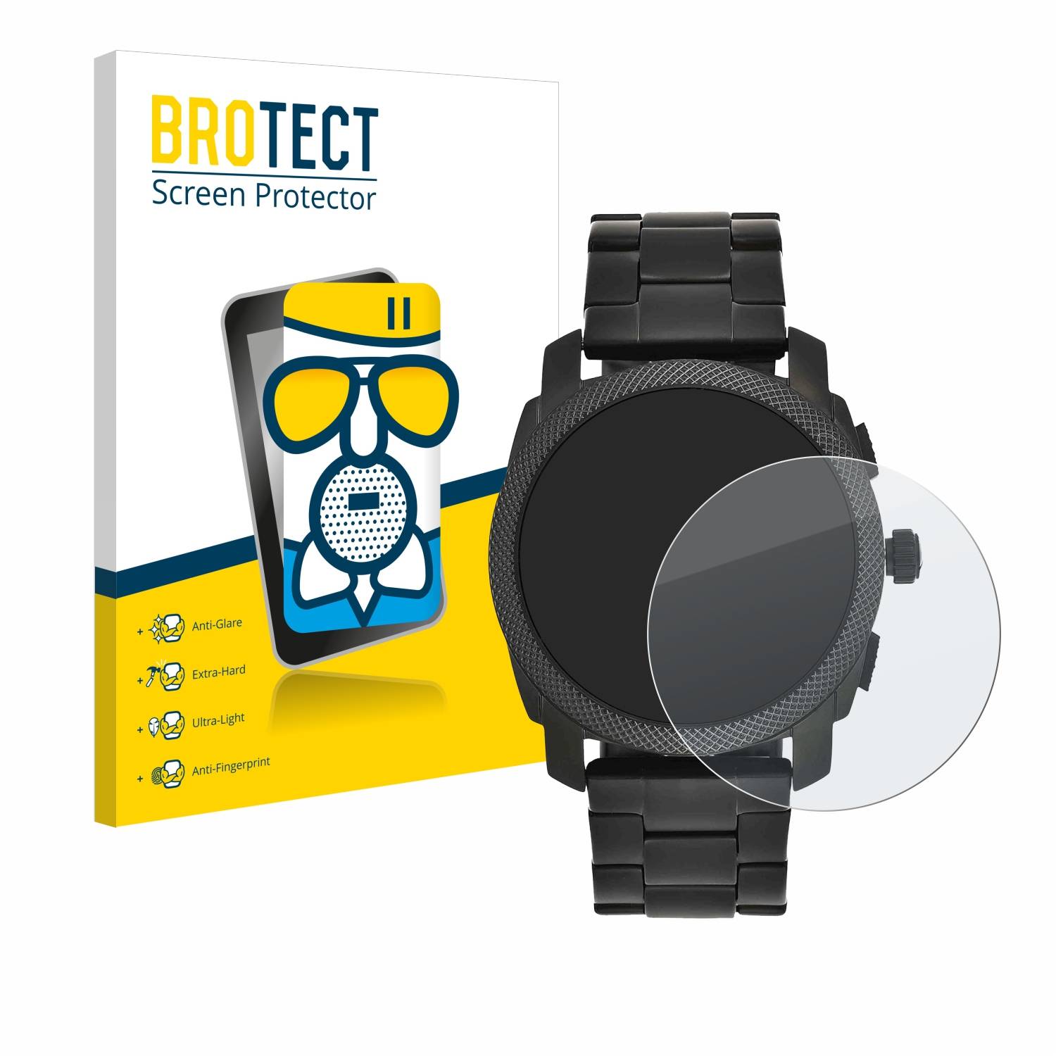 BROTECT AirGlass Matt Glas Panzer Folie für Fossil Chronograph FS4487IE