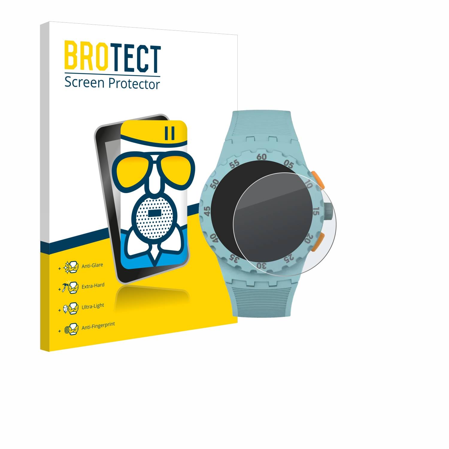 BROTECT AirGlass Matt Glas Panzer Folie für Swatch New Chrono Plastic SUSL401