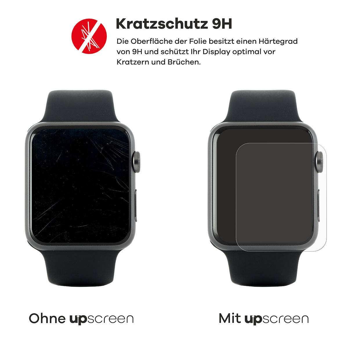 upscreen Hybrid Glas Panzer-Folie für Samsung Galaxy Watch 6 (40 mm)
