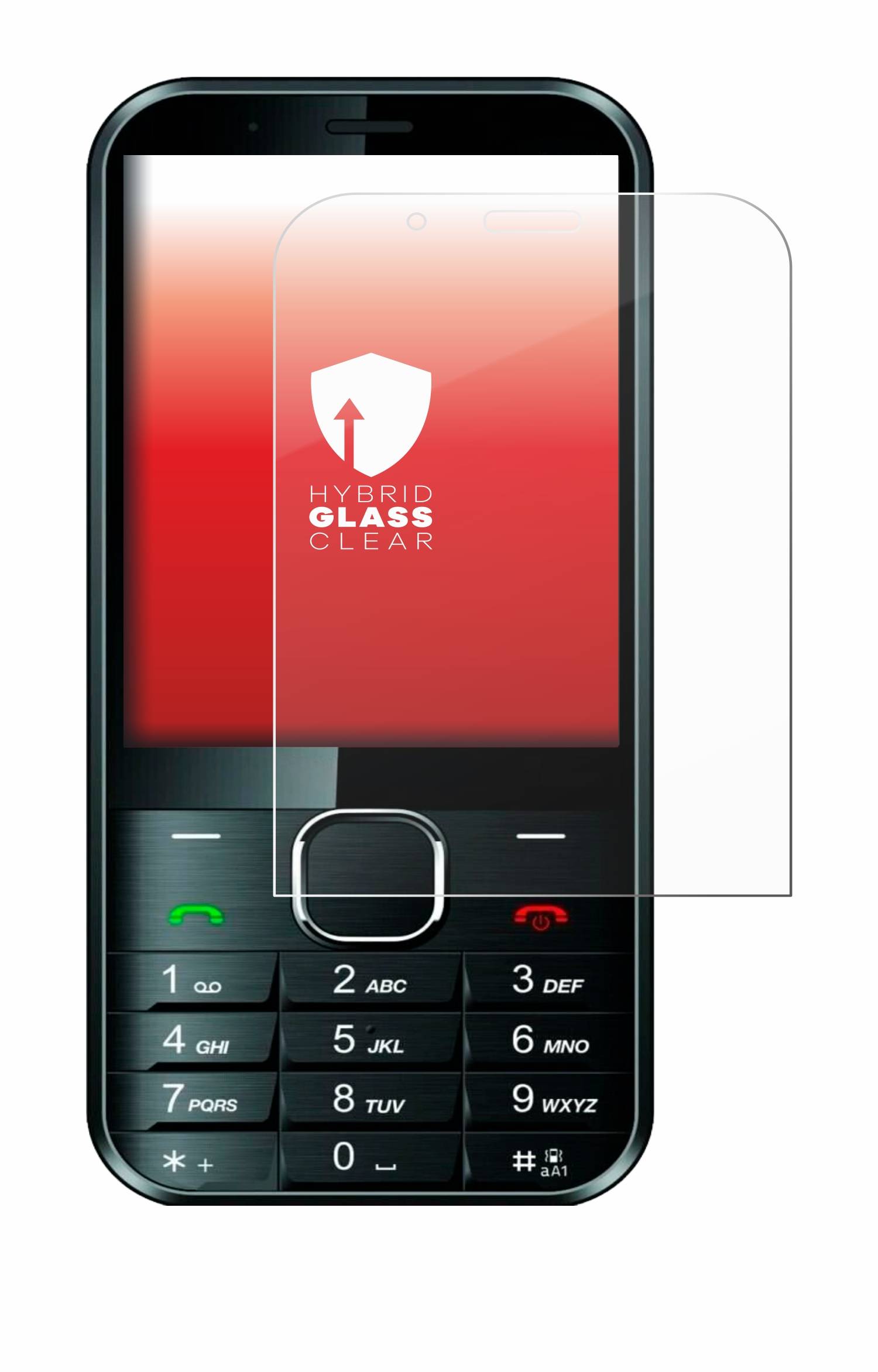 upscreen Hybrid Glas Panzer-Folie für Maxcom MM334