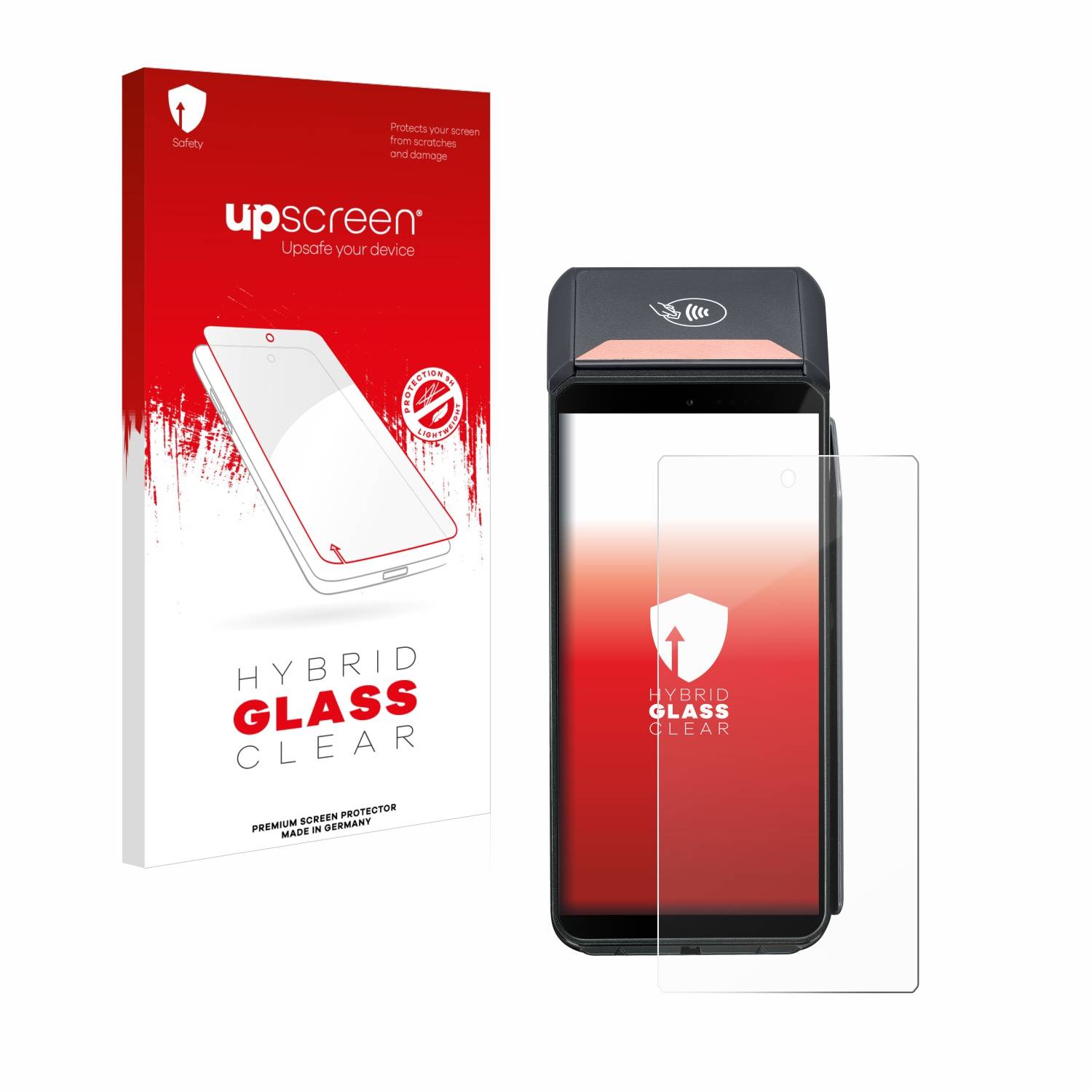 upscreen Hybrid Glas Panzer-Folie für ingenico Axium DX6000