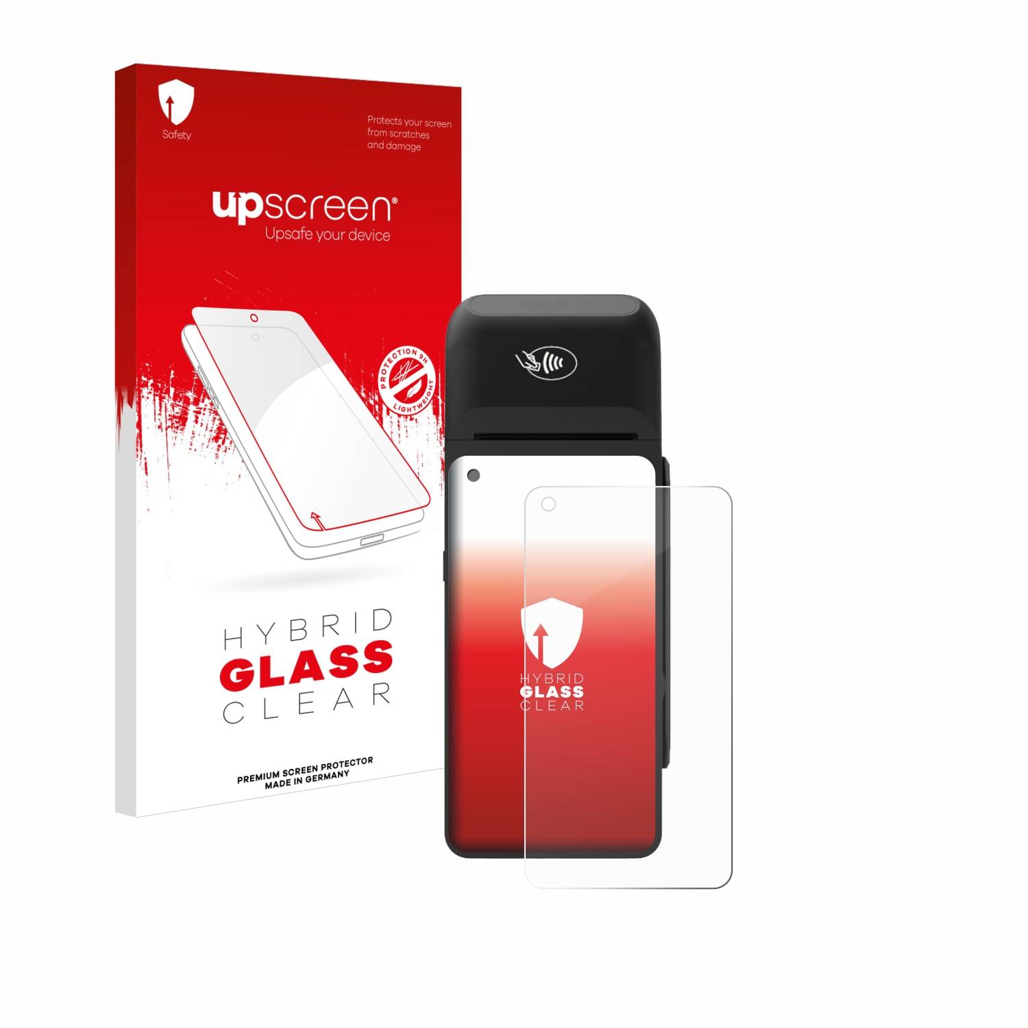 upscreen Hybrid Glas Panzer-Folie für Verifone T650c