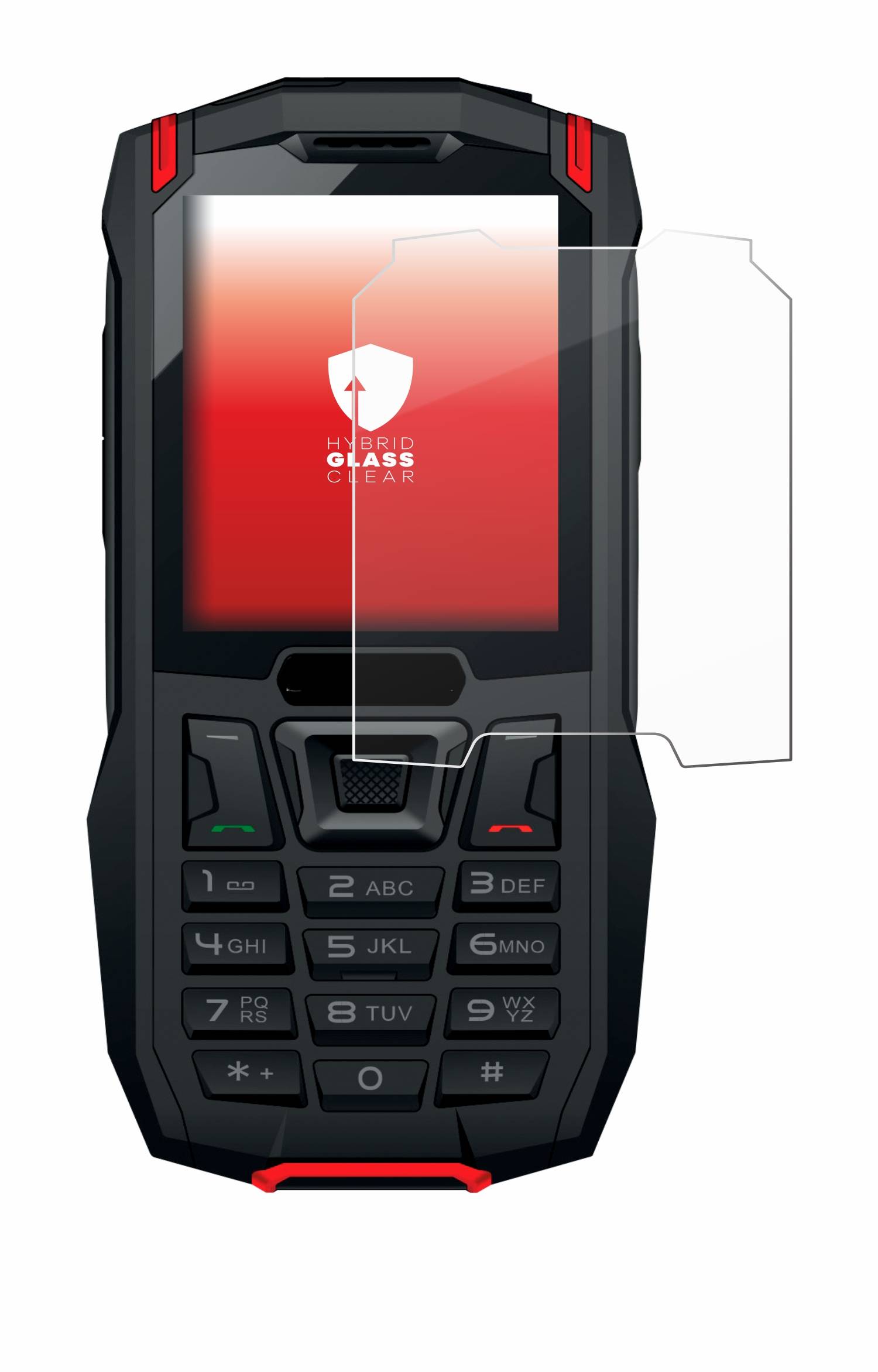 upscreen Hybrid Glas Panzer-Folie für Aligator K50 eXtremo