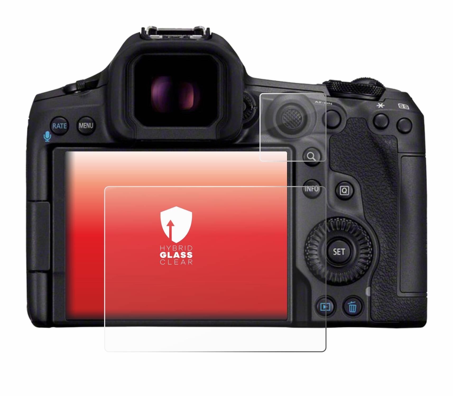 upscreen Hybrid Glas Panzer-Folie für Canon EOS R5 Mark II