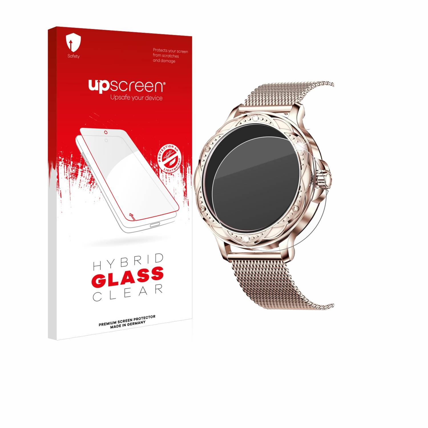 upscreen Hybrid Glas Panzer-Folie für Darmowade Smartwatch 1.2