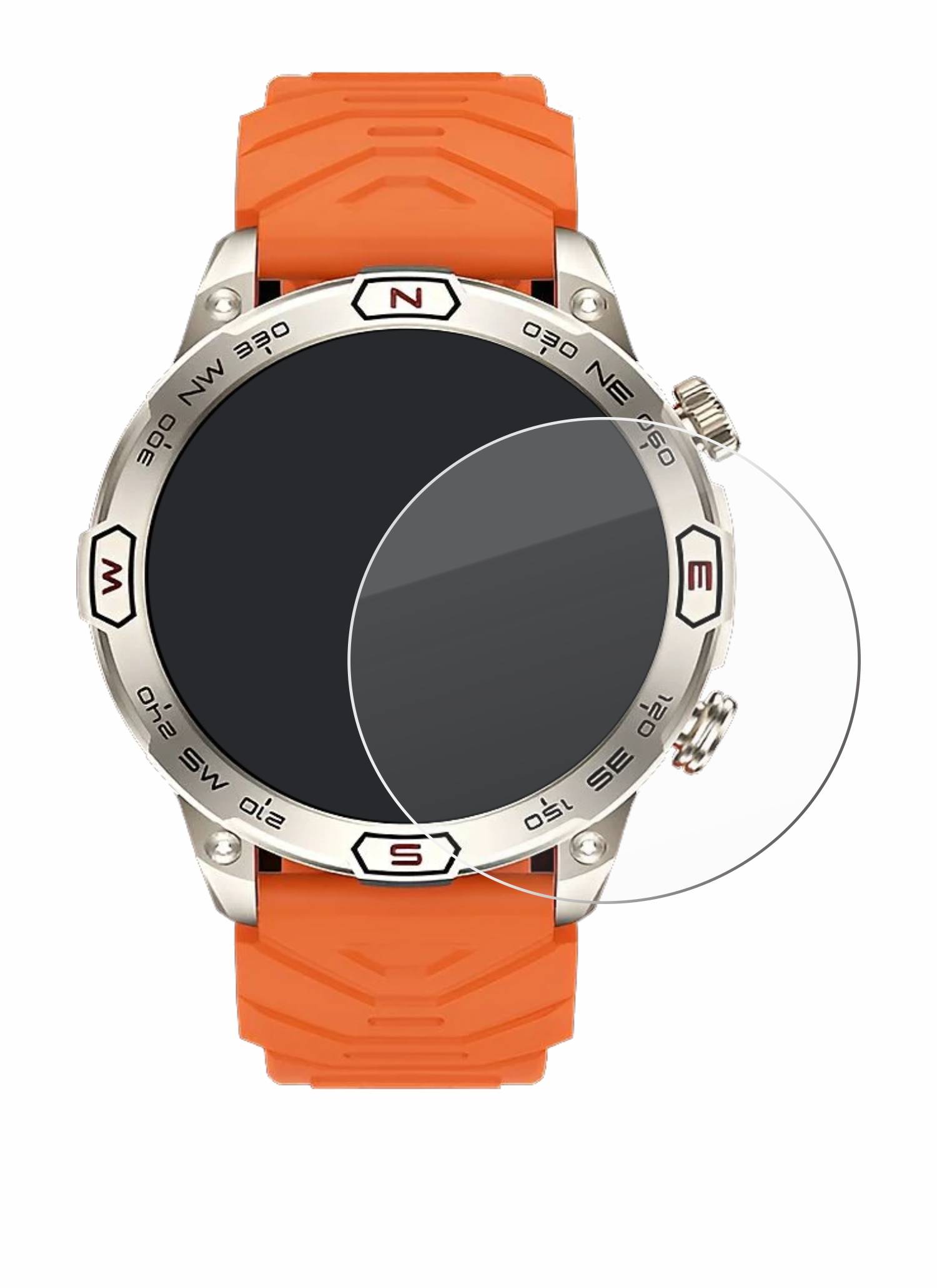 upscreen Hybrid Glas Panzer-Folie für Bytelike Smartwatch 1.43