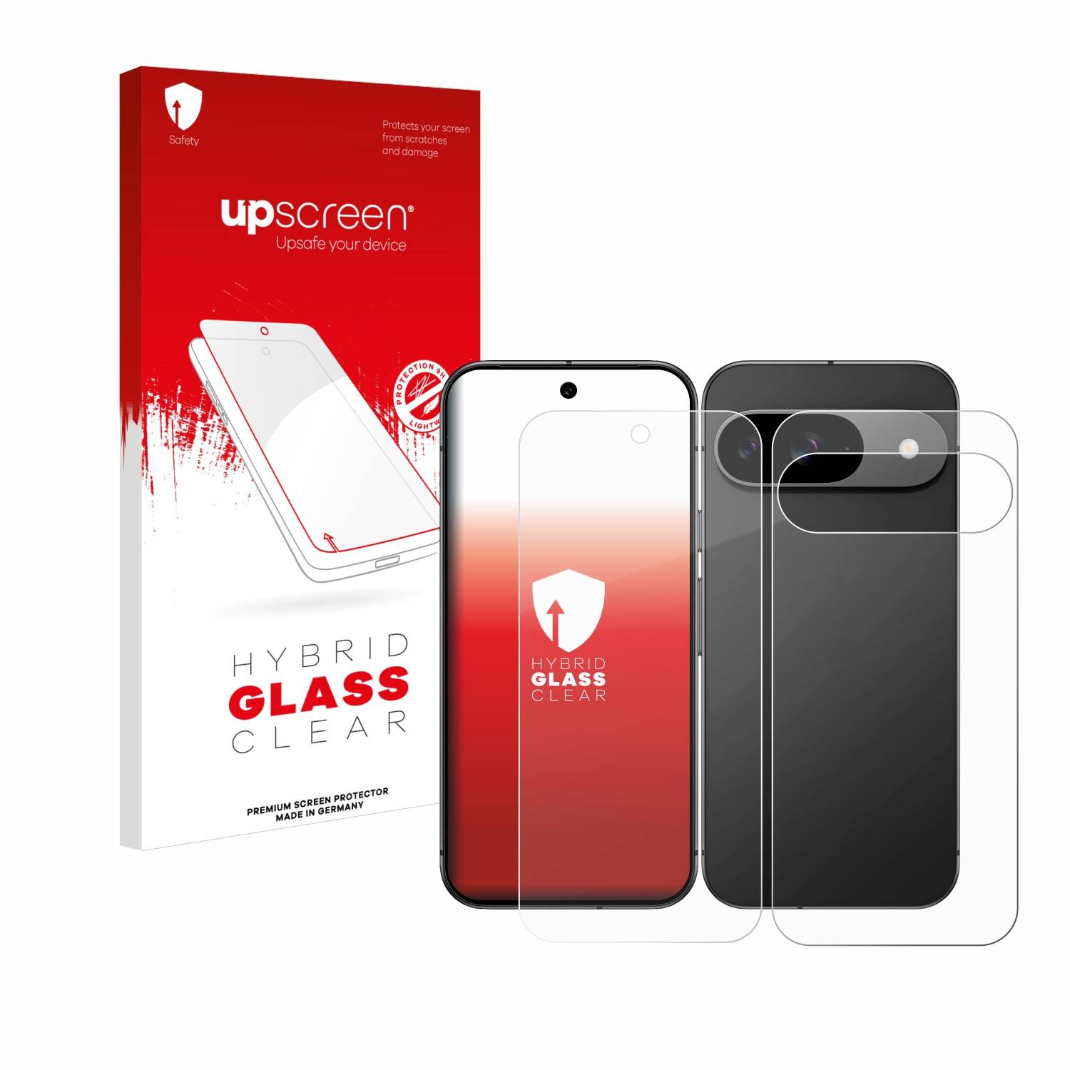 upscreen Hybrid Glas Panzer-Folie für Google Pixel 9 (Display+Rückseite)