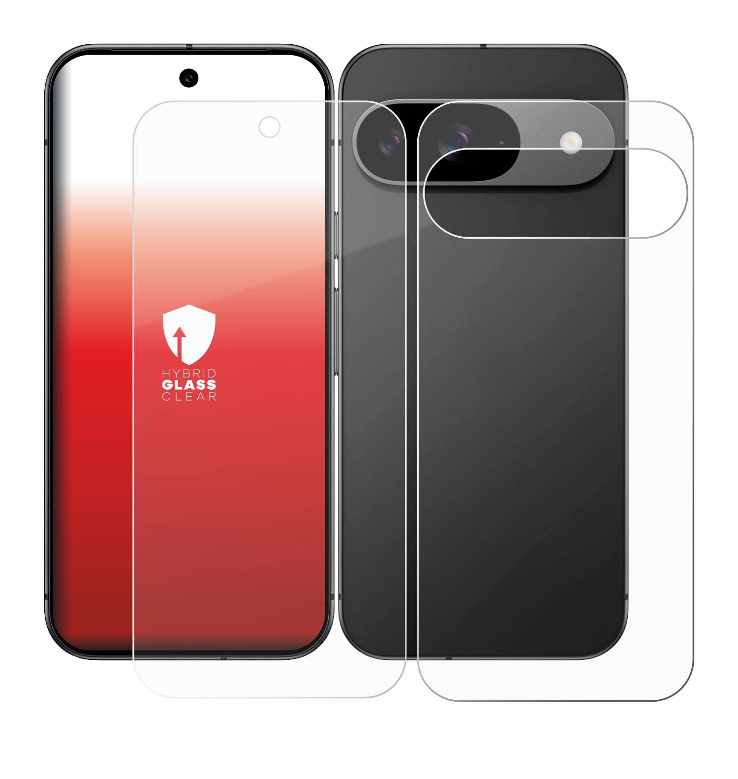 upscreen Hybrid Glas Panzer-Folie für Google Pixel 9 (Display+Rückseite)
