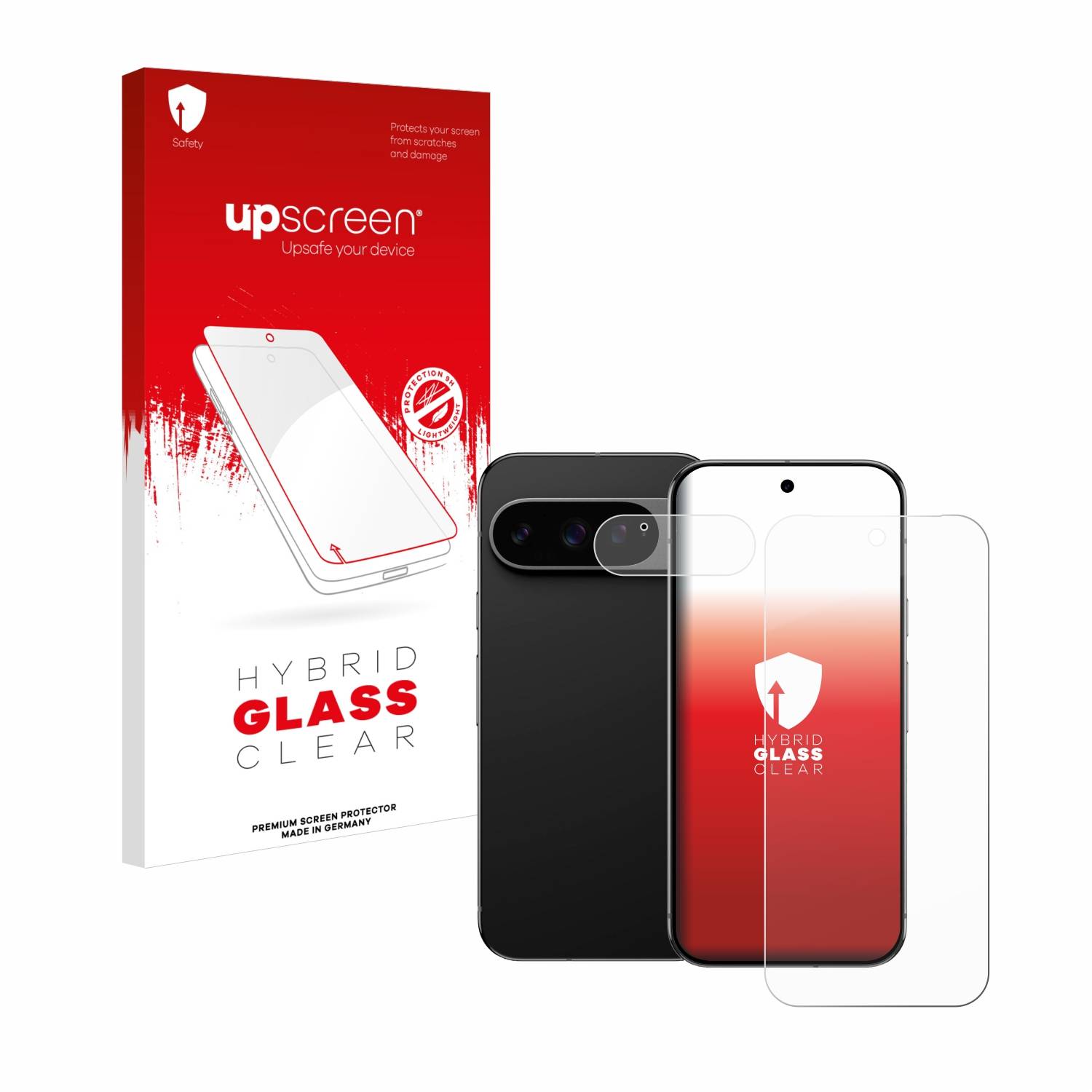 upscreen Hybrid Glas Panzer-Folie für Google Pixel 9 Pro (Display+Kamera)