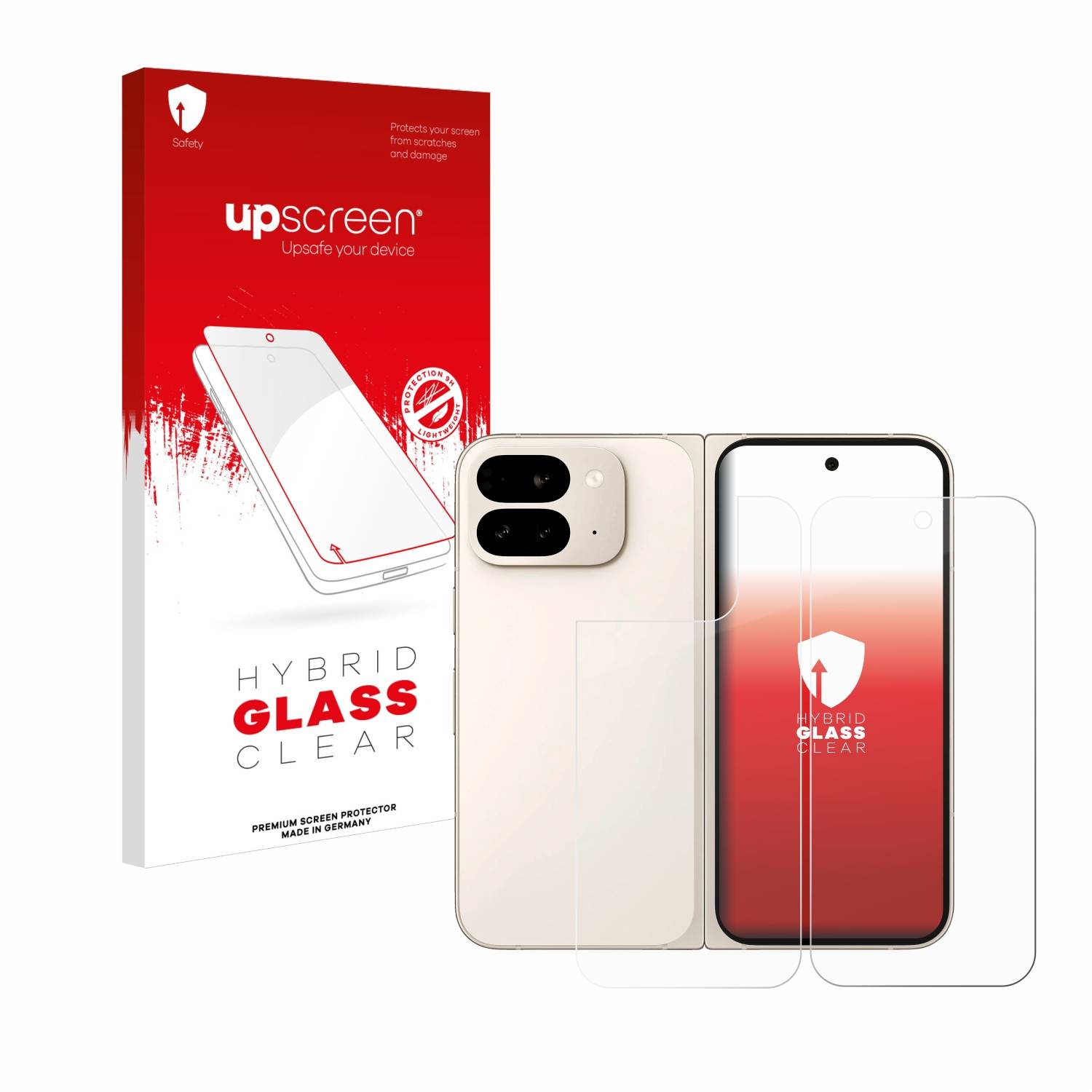upscreen Hybrid Glas Panzer-Folie für Google Pixel 9 Pro Fold (Display+Rückseite)