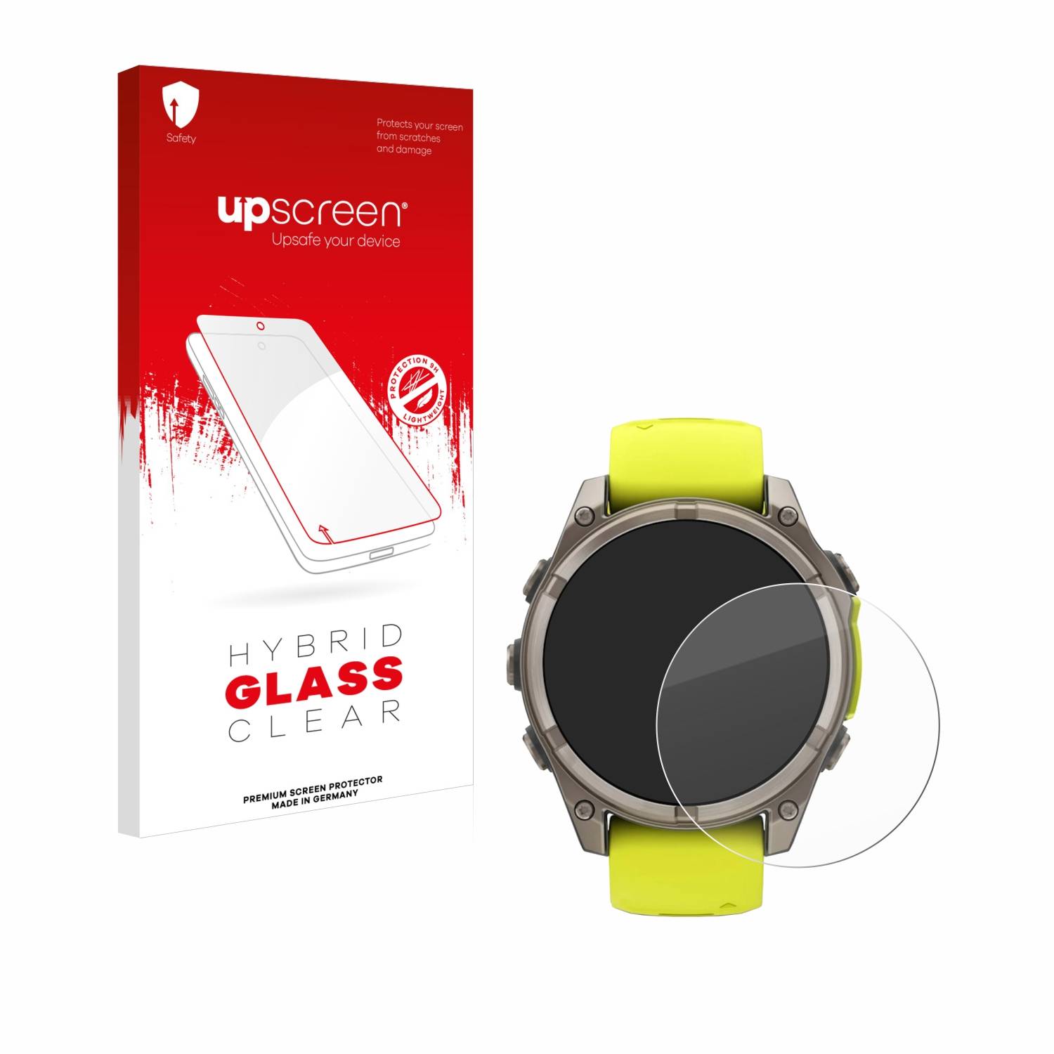 upscreen Hybrid Glas Panzer-Folie für Garmin Fenix 8 Solar (47 mm)