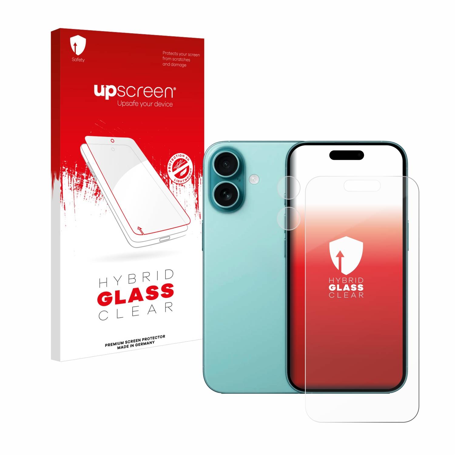 upscreen Hybrid Glas Panzer-Folie für Apple iPhone 16 (Display+Kamera)