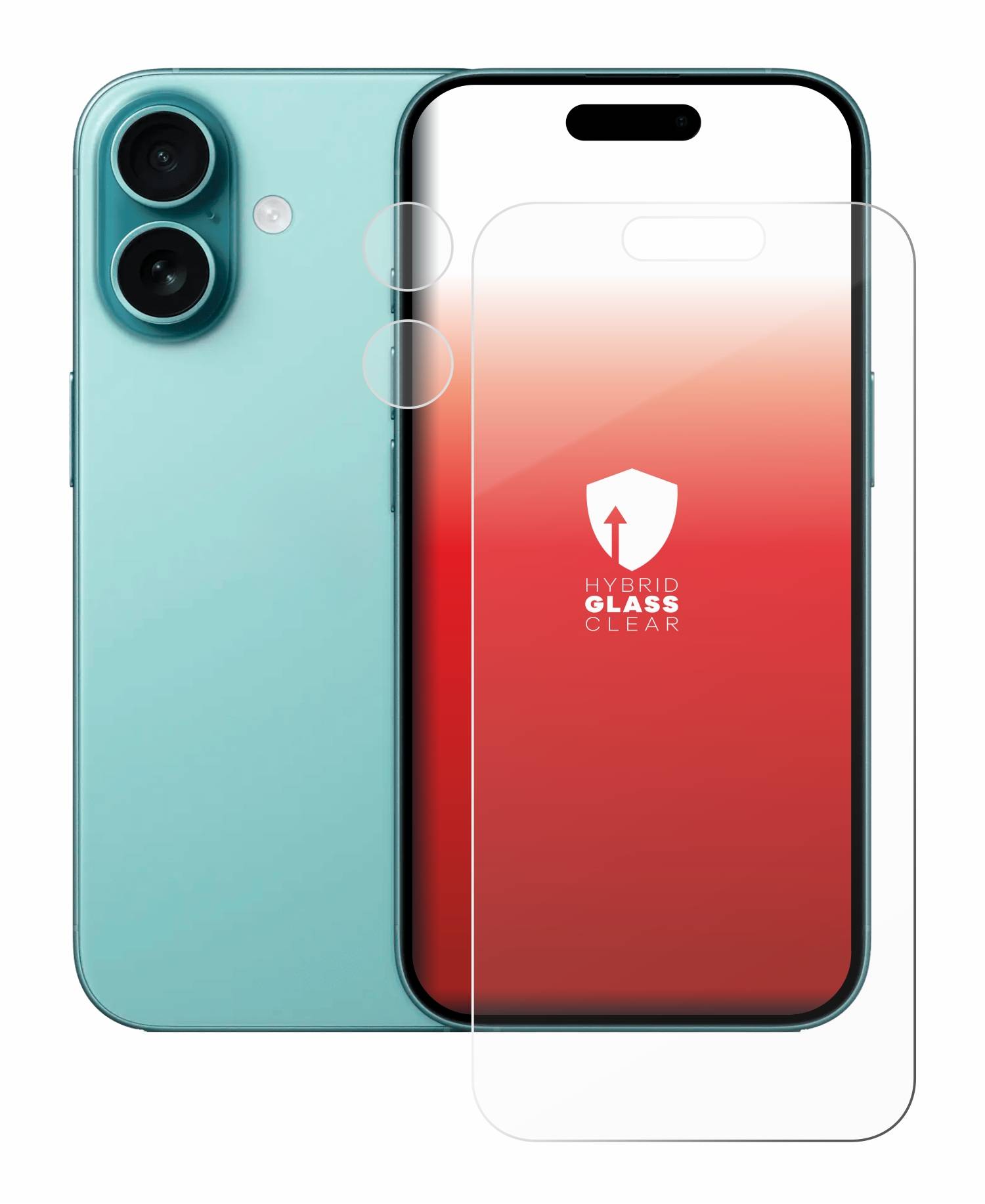 upscreen Hybrid Glas Panzer-Folie für Apple iPhone 16 (Display+Kamera)