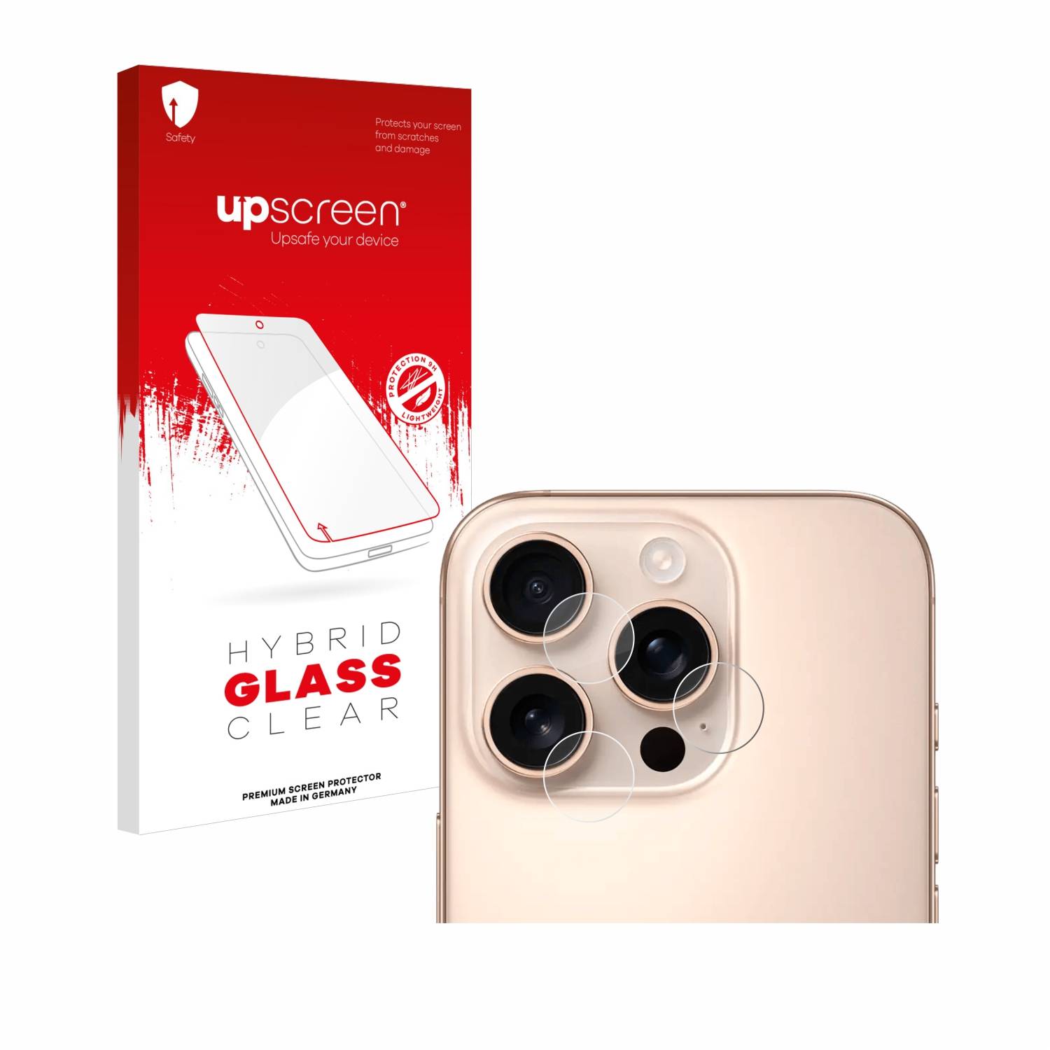 upscreen Hybrid Glas Panzer-Folie für Apple iPhone 16 Pro (NUR Kameraschutz)