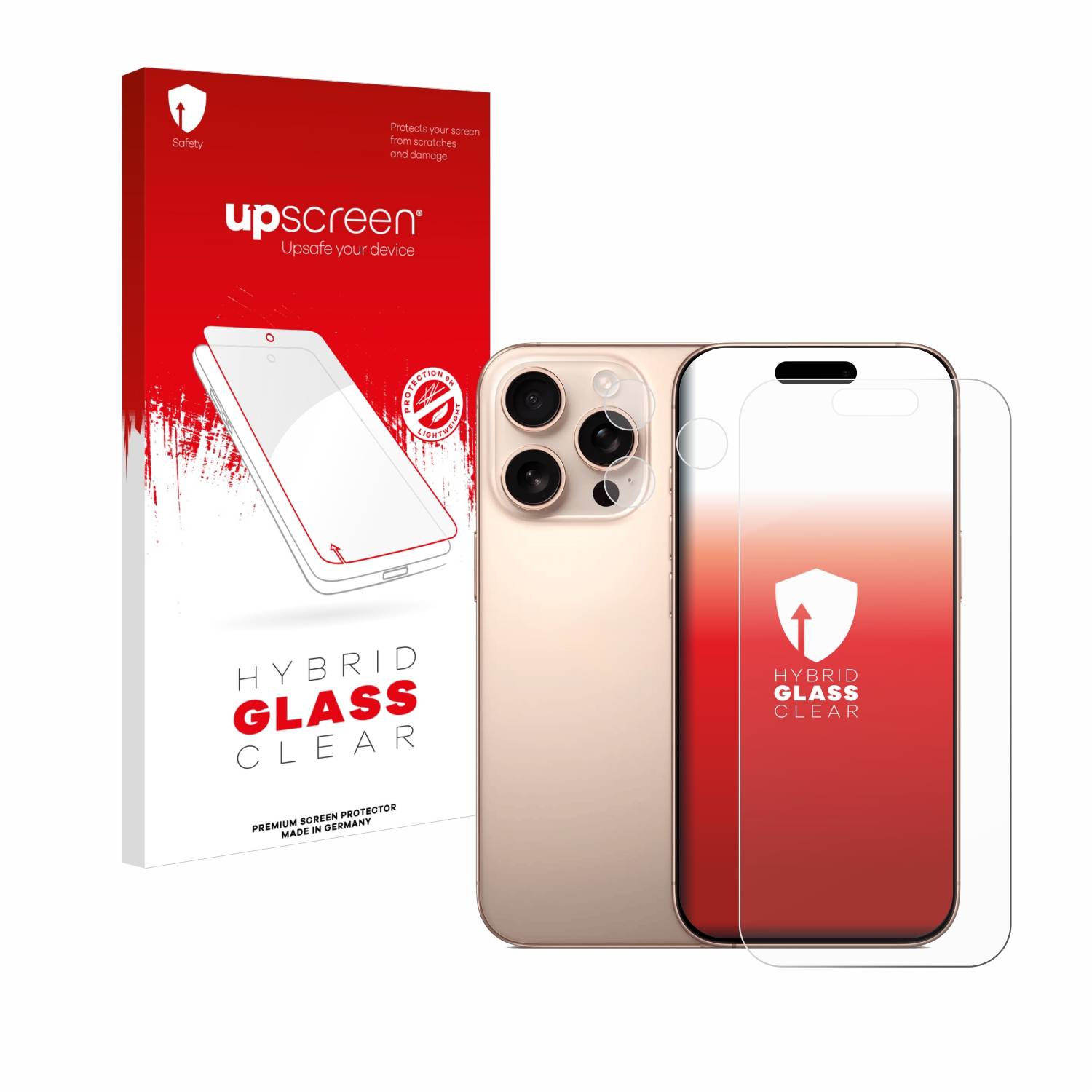 upscreen Hybrid Glas Panzer-Folie für Apple iPhone 16 Pro (Display+Kamera)