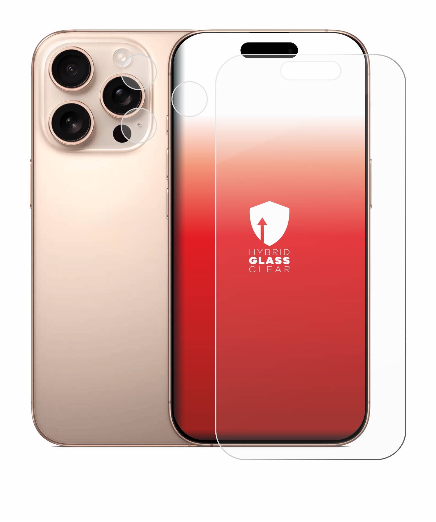 upscreen Hybrid Glas Panzer-Folie für Apple iPhone 16 Pro (Display+Kamera)