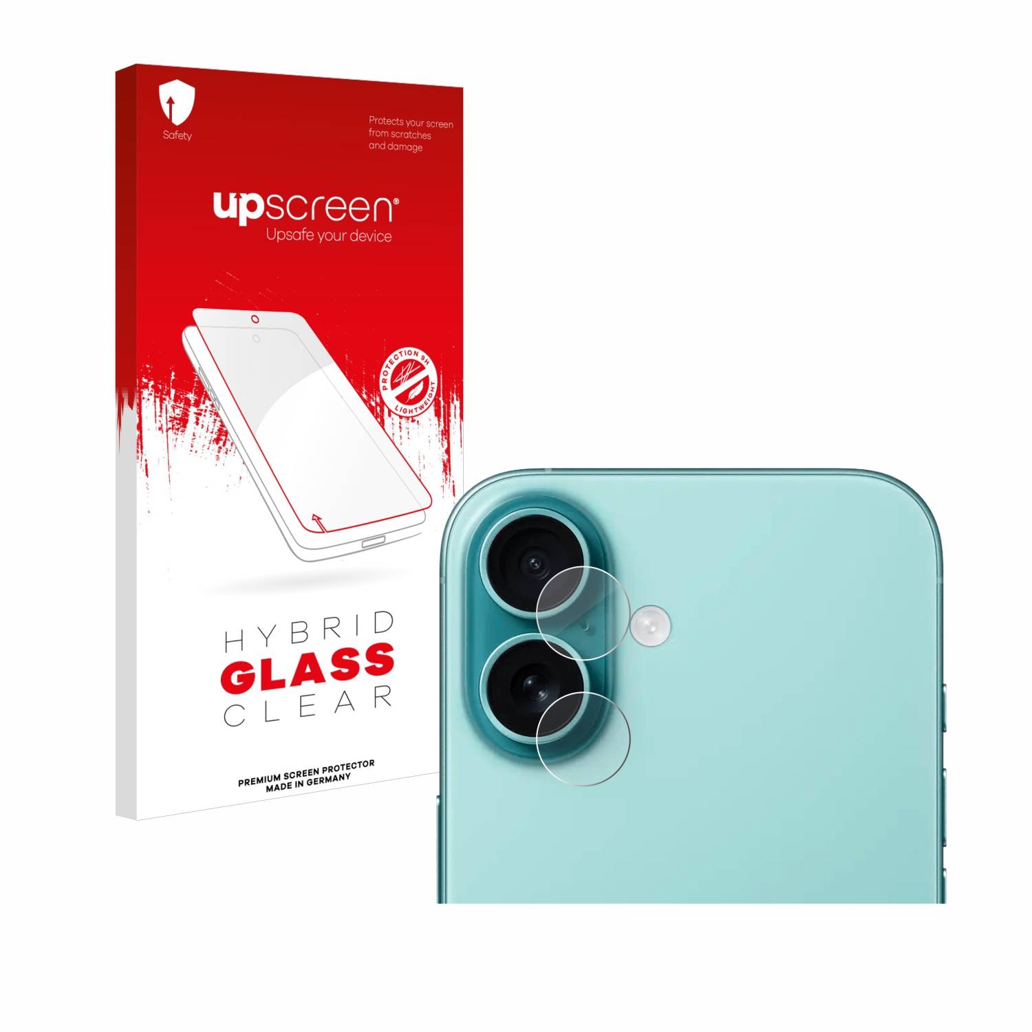 upscreen Hybrid Glas Panzer-Folie für Apple iPhone 16 Plus (NUR Kameraschutz)