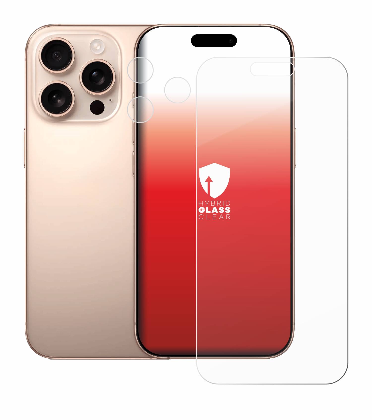 upscreen Hybrid Glas Panzer-Folie für Apple iPhone 16 Pro Max (Display+Kamera)