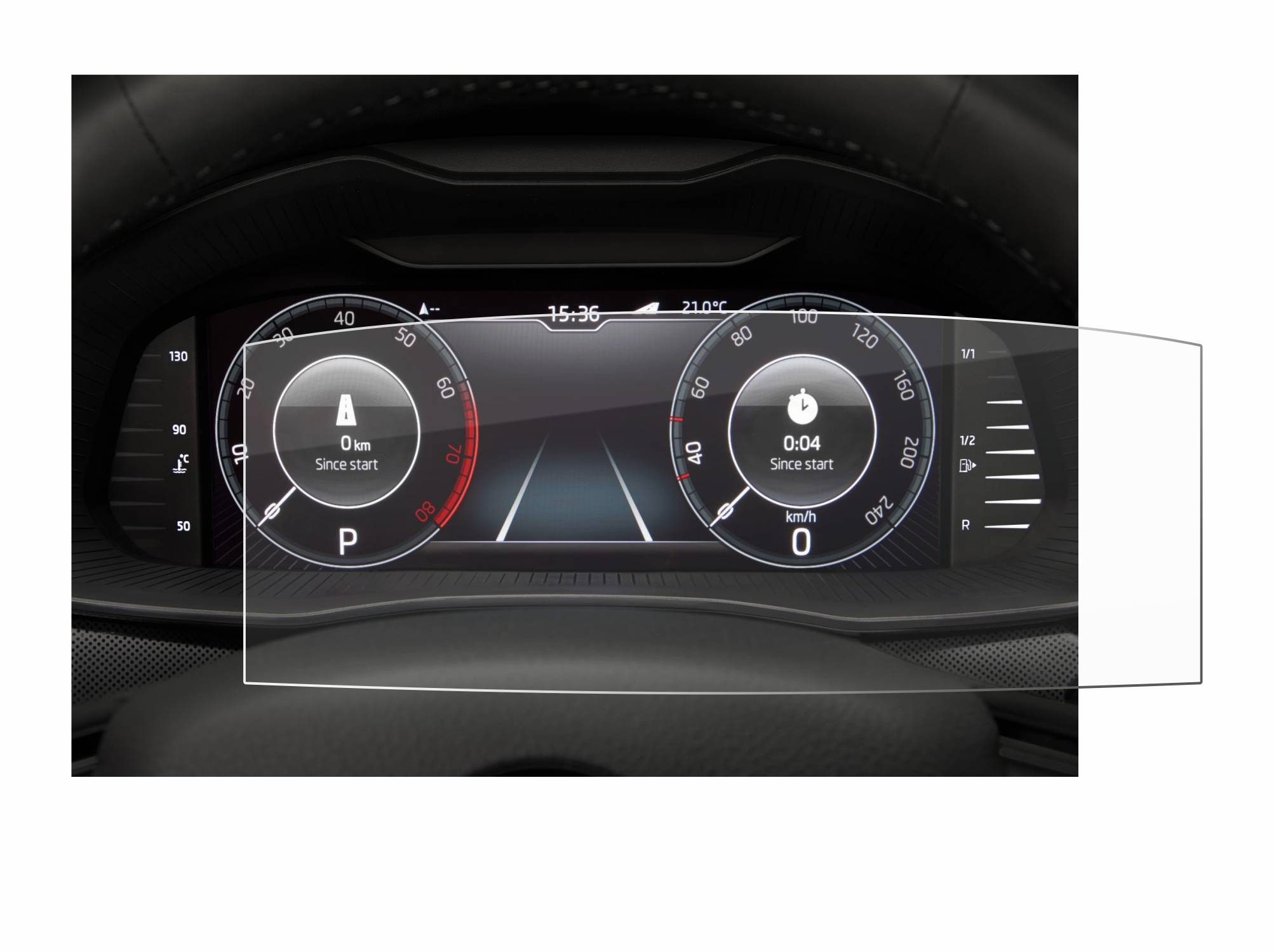 upscreen Hybrid Glas Panzer-Folie für Skoda Virtual Cockpit 10.25