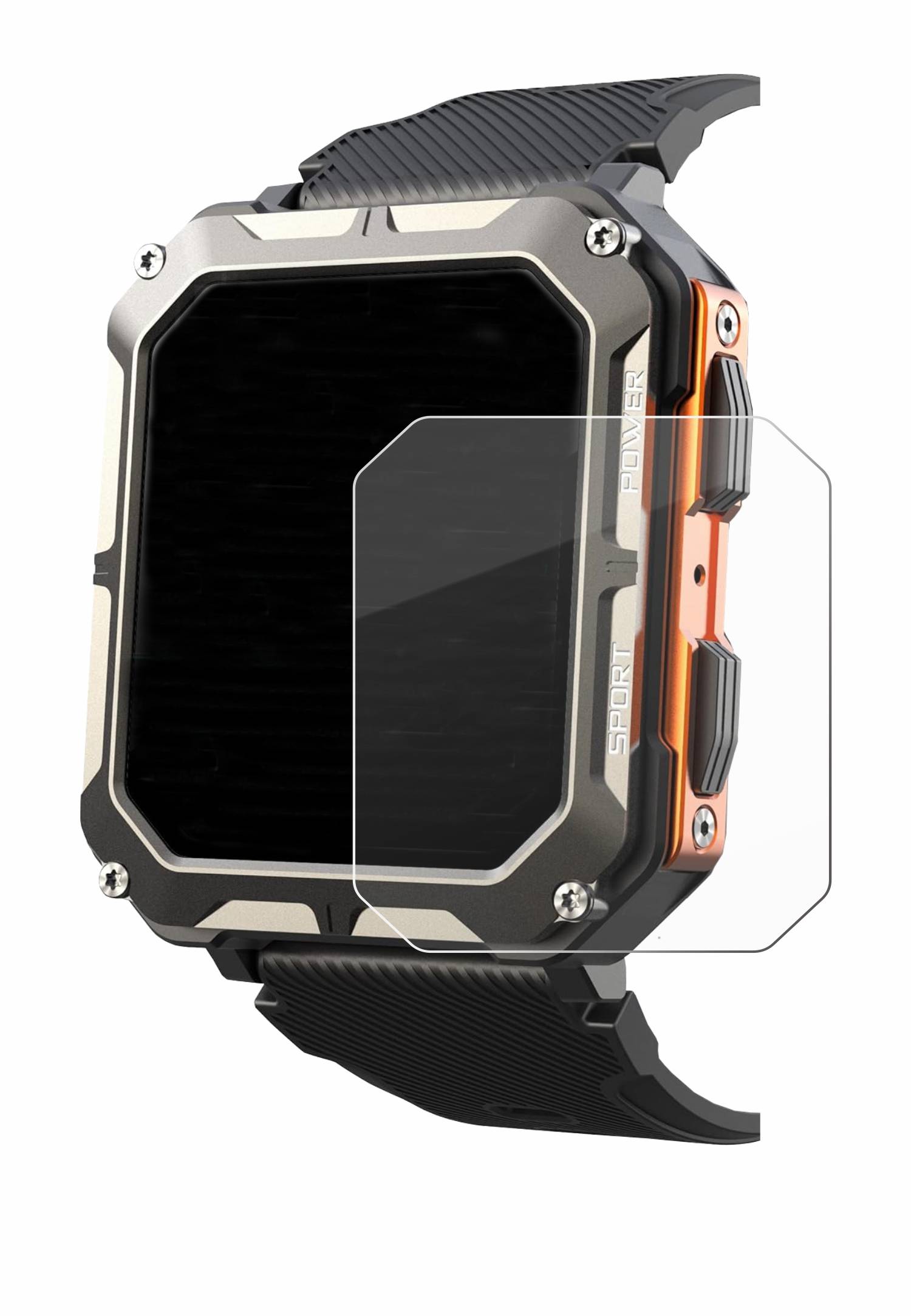 upscreen Hybrid Glas Panzer-Folie für Findtime Smartwatch 1.83