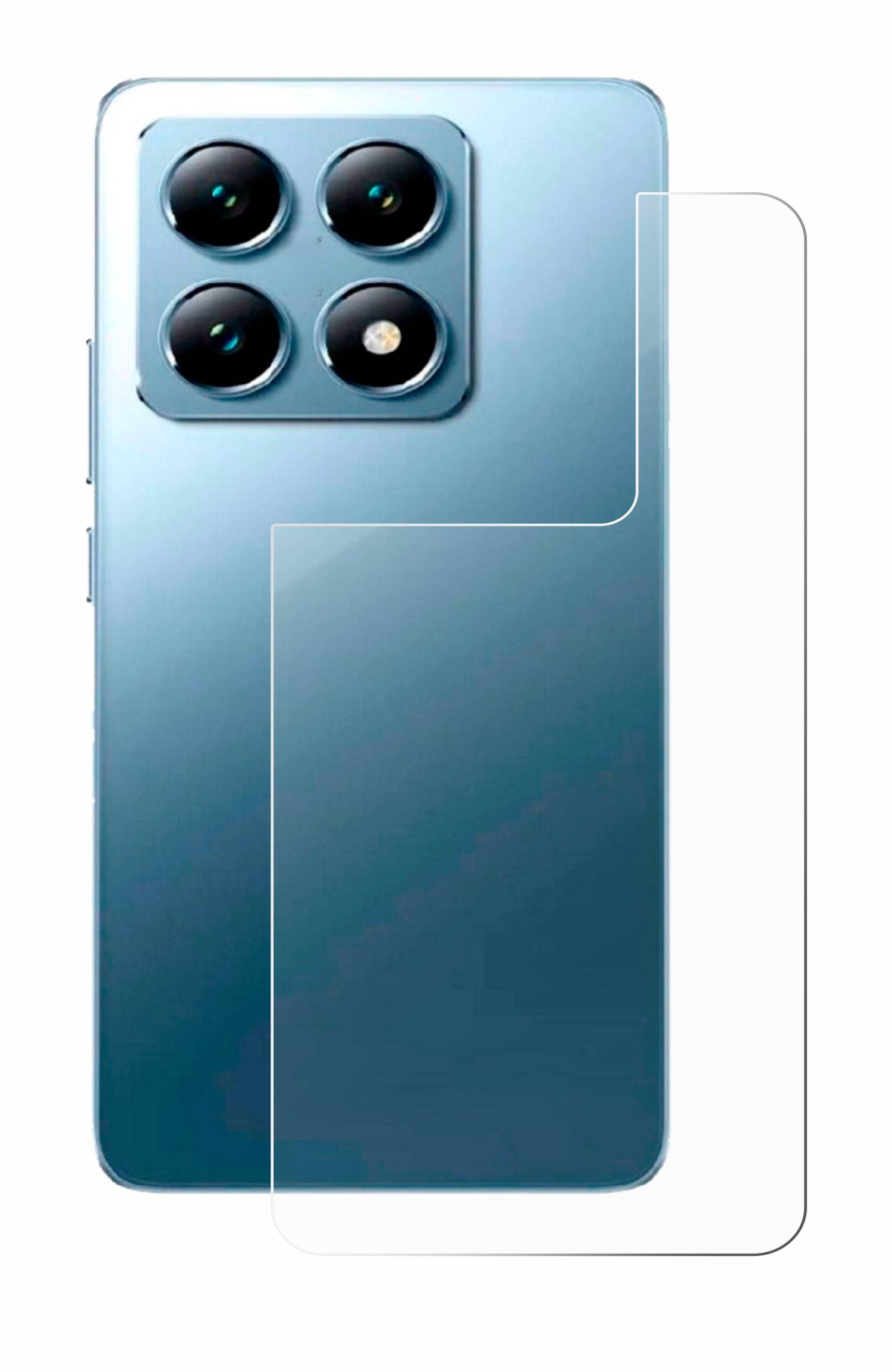 upscreen Hybrid Glas Panzer-Folie für Xiaomi 14T Pro (Rückseite)