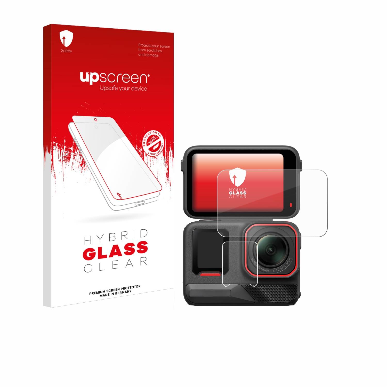 upscreen Hybrid Glas Panzer-Folie für Insta360 Ace Pro 2