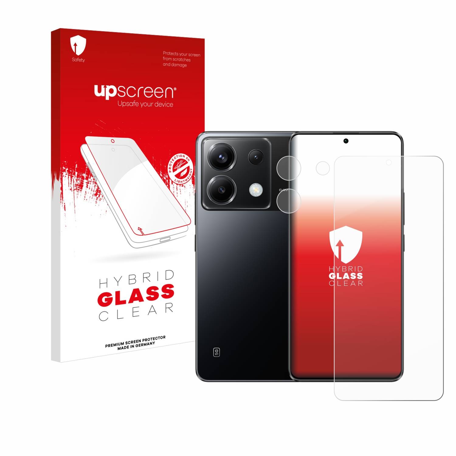 upscreen Hybrid Glas Panzer-Folie für Xiaomi Poco X6 (Display+Kamera)