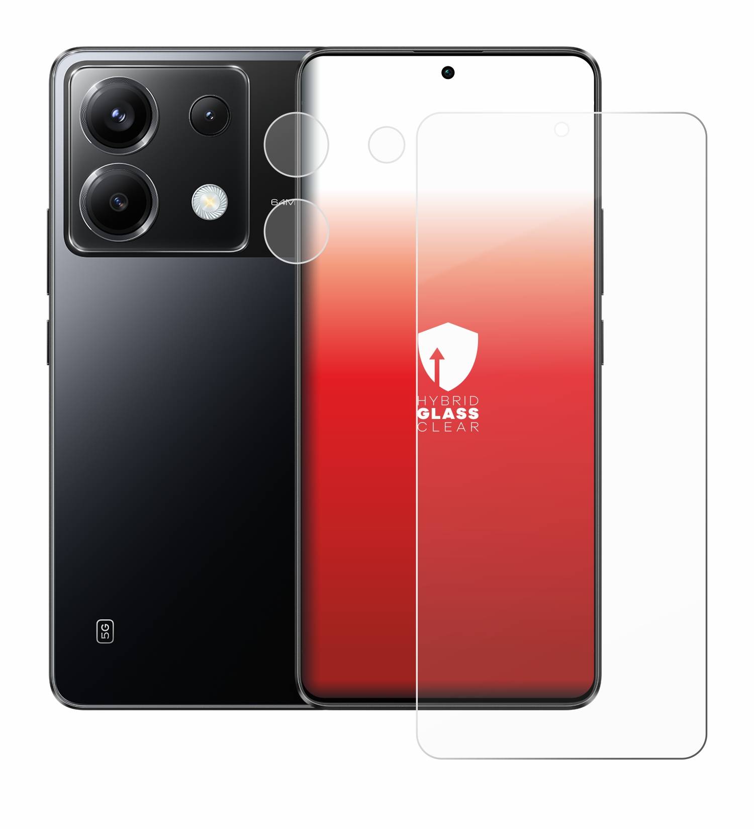 upscreen Hybrid Glas Panzer-Folie für Xiaomi Poco X6 (Display+Kamera)