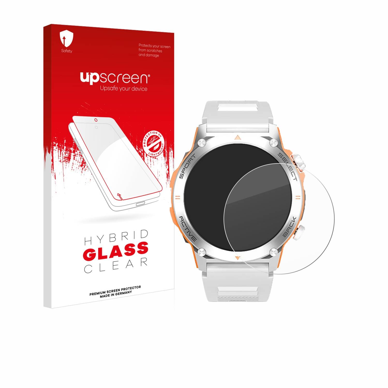 upscreen Hybrid Glas Panzer-Folie für RAYOFI Smartwatch 1.43