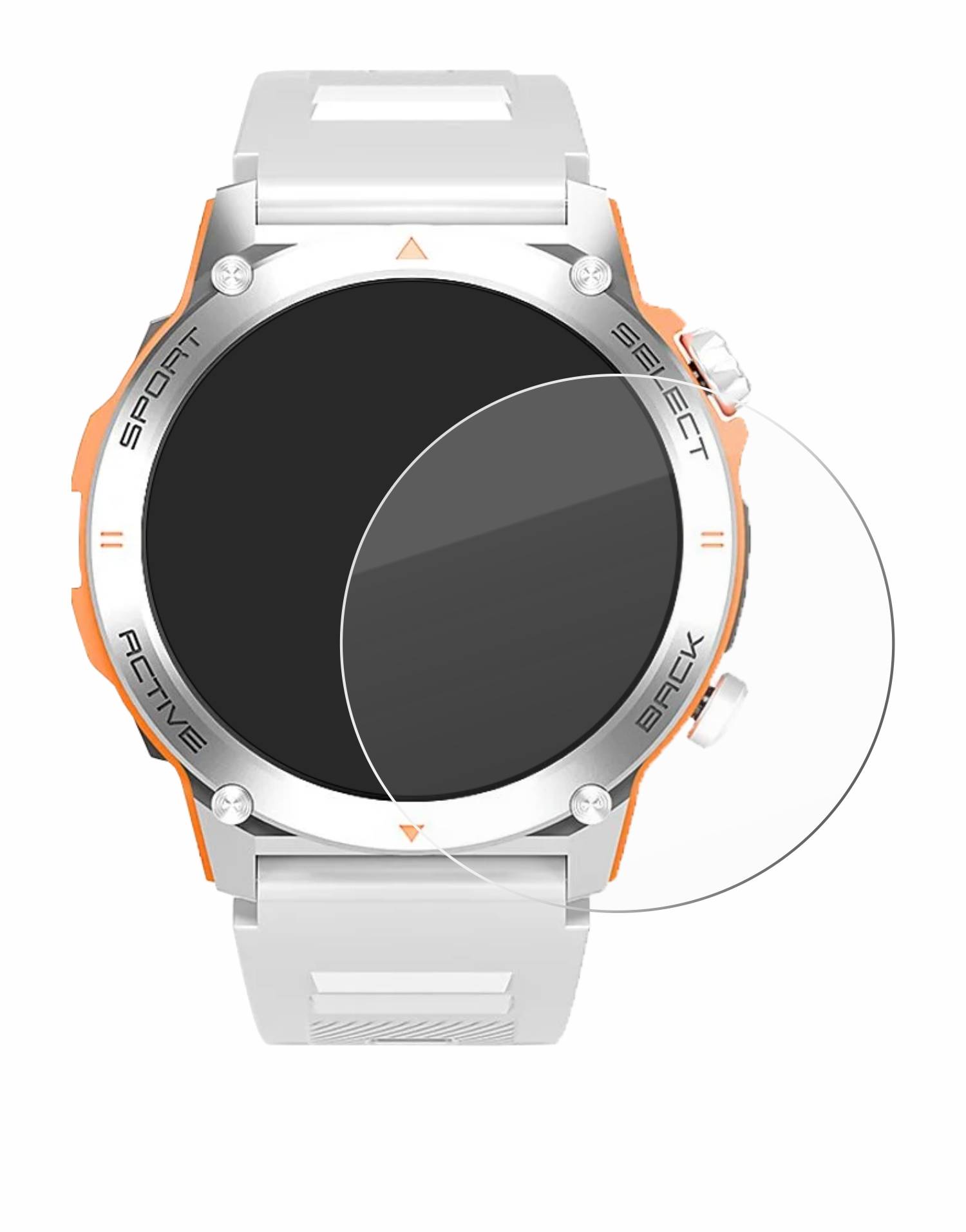 upscreen Hybrid Glas Panzer-Folie für RAYOFI Smartwatch 1.43