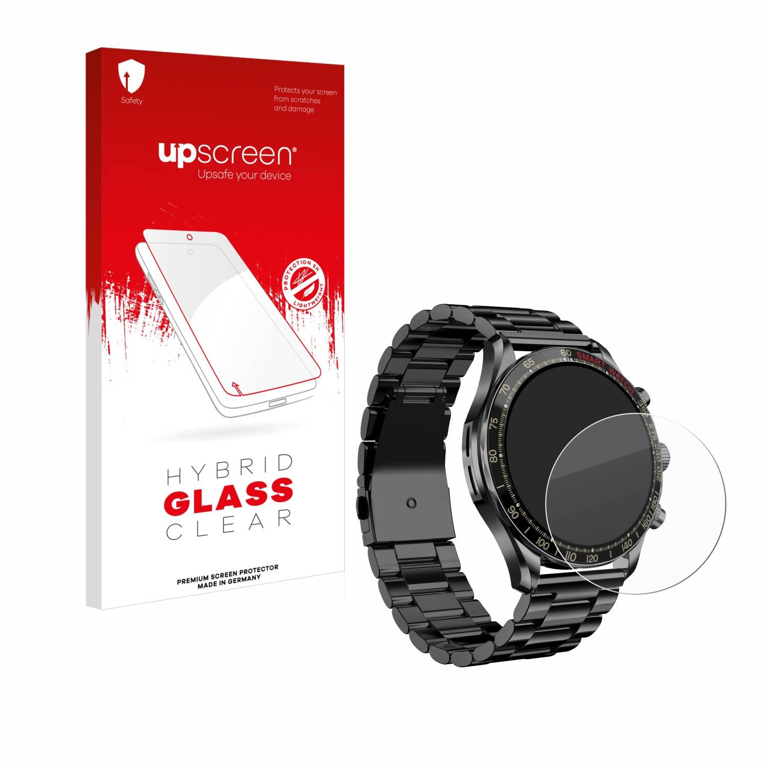 upscreen Hybrid Glas Panzer-Folie für Maoo Titan Smartwatch 1.43