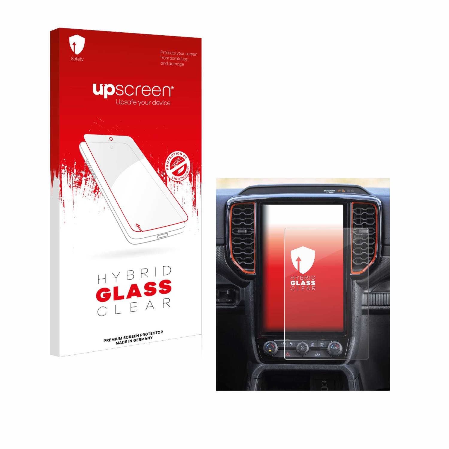 upscreen Hybrid Glas Panzer-Folie für Ford Ranger XLT (2024)