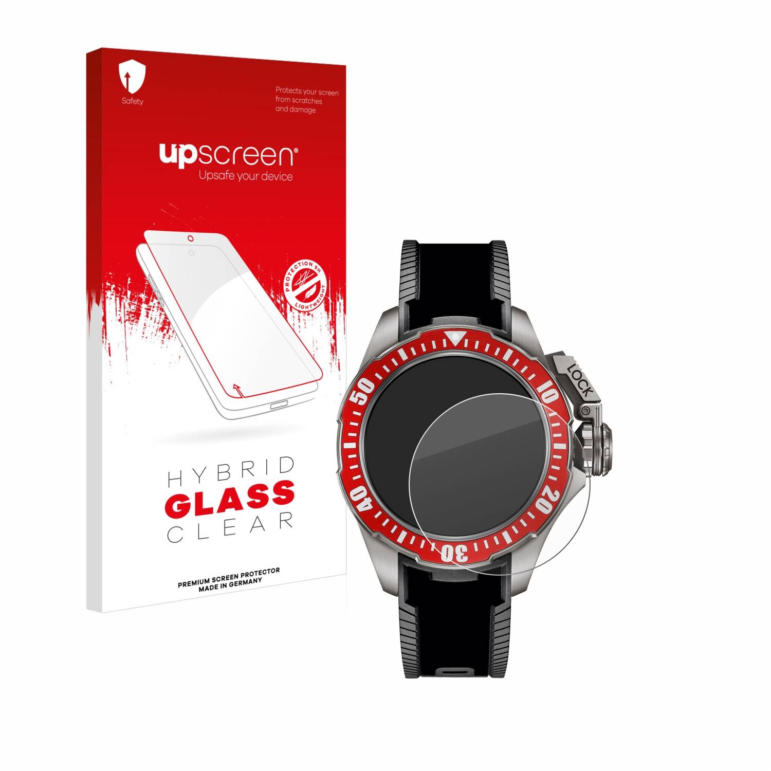 upscreen Hybrid Glas Panzer-Folie für Hamilton Khaki Navy Frogman Titan (46 mm)
