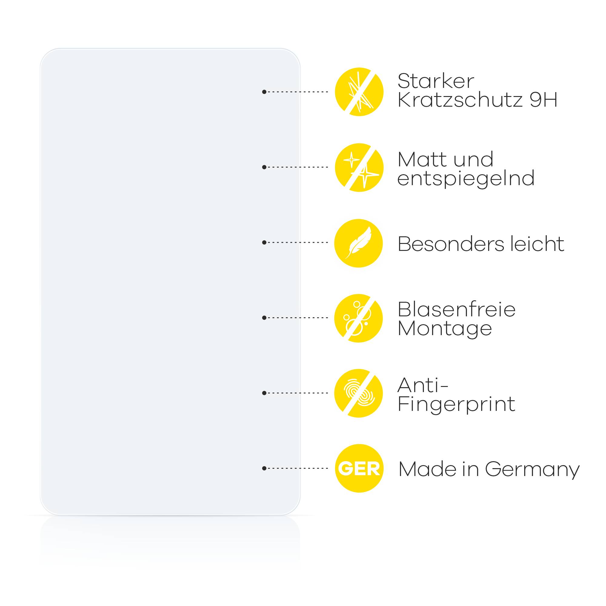 upscreen Hybrid Glas Matt Panzer-Folie für Samsung Galaxy Tab S10 Ultra WiFi