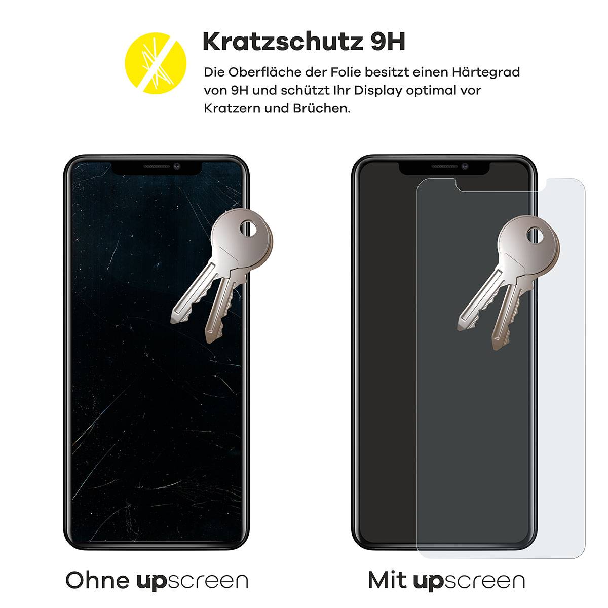 upscreen Hybrid Glas Matt Panzer-Folie für Sharp Aquos R9 pro