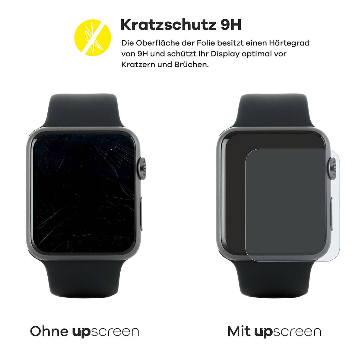 upscreen Hybrid Glas Matt Panzer-Folie für Bekomiya Smartwatch 1.27