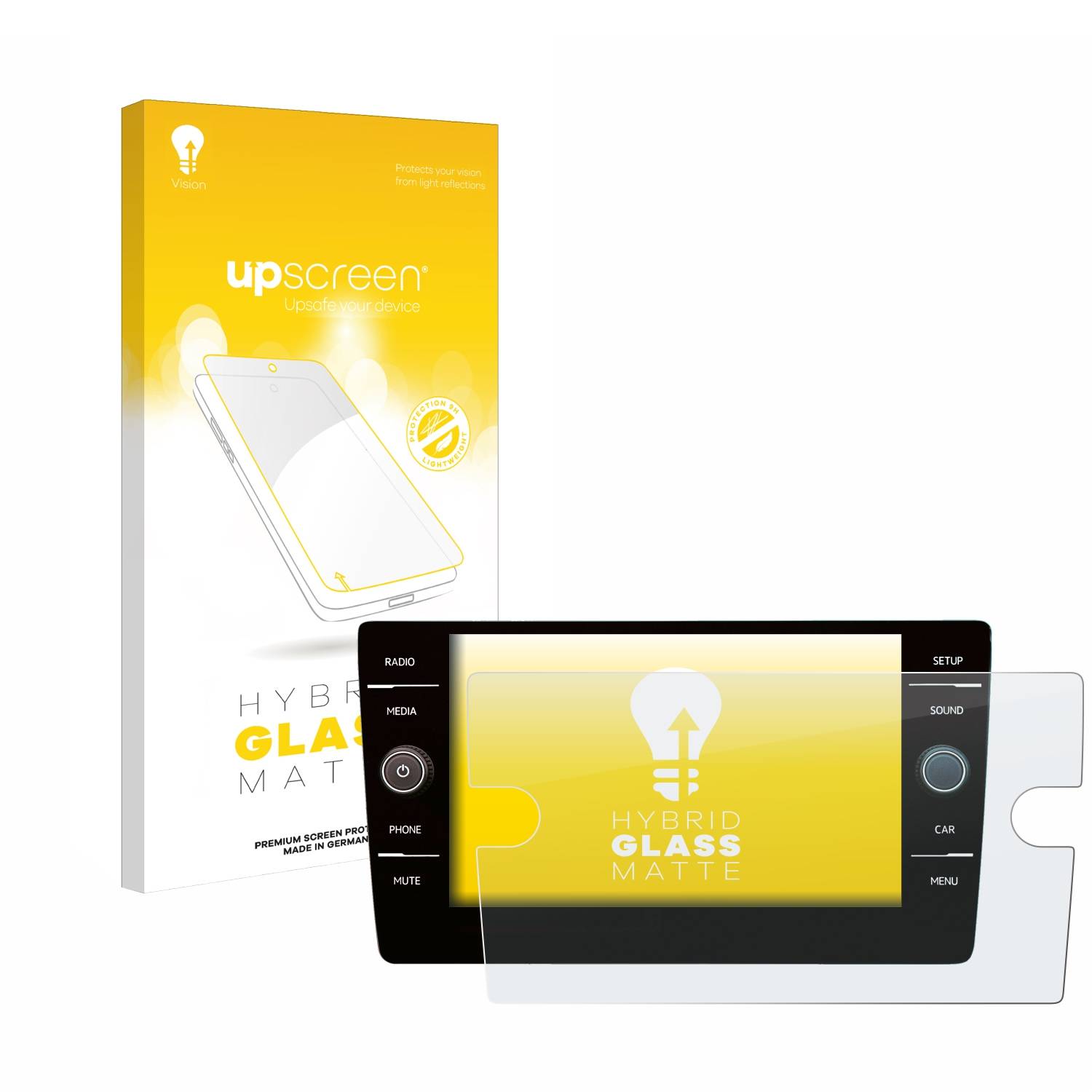 upscreen Hybrid Glas Matt Panzer-Folie für Volkswagen Golf 7 2019 Discover Media 8