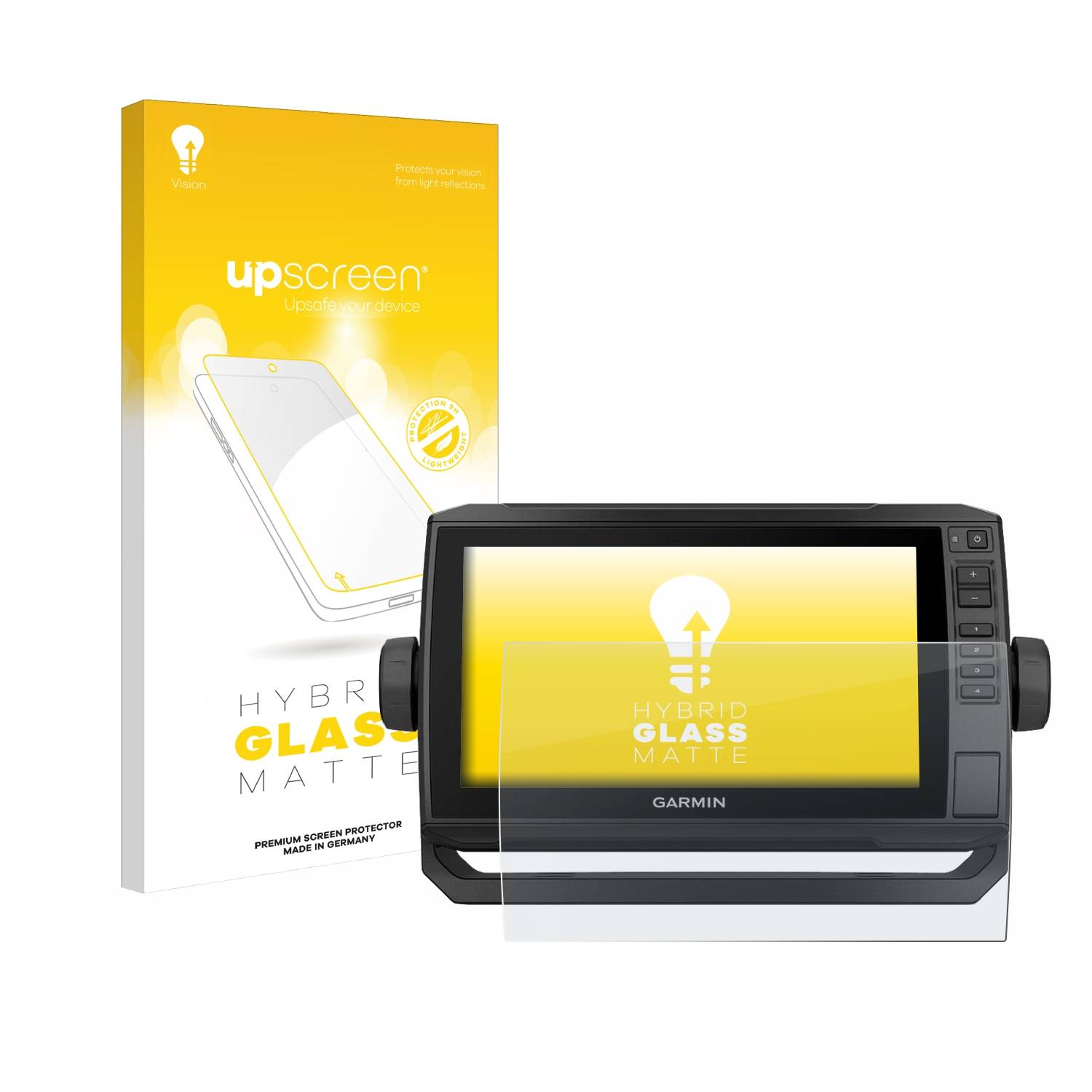 upscreen Hybrid Glas Matt Panzer-Folie für Garmin ECHOMAP UHD 92sv